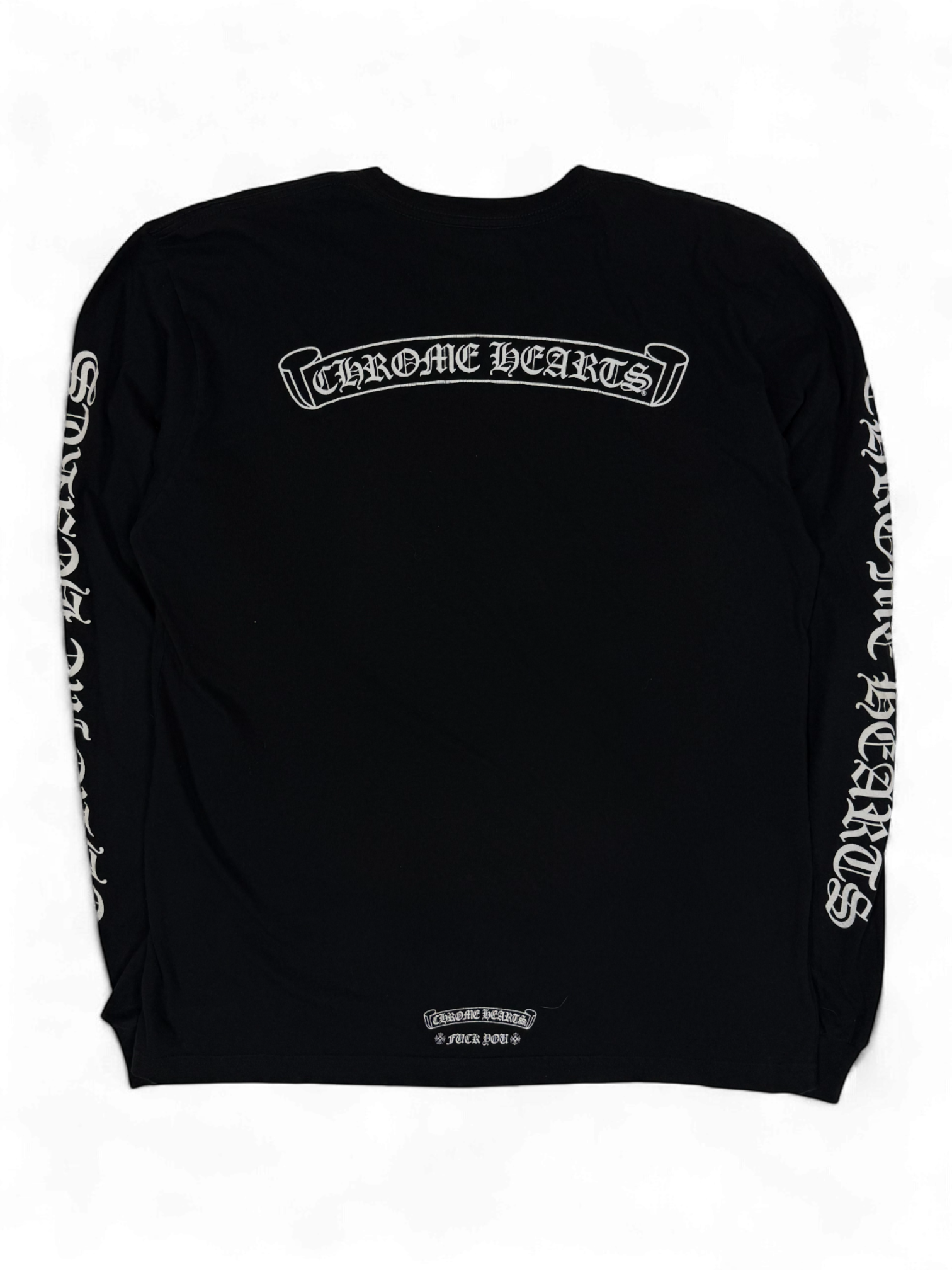 Chrome Hearts Black Scroll Logo Longsleeve