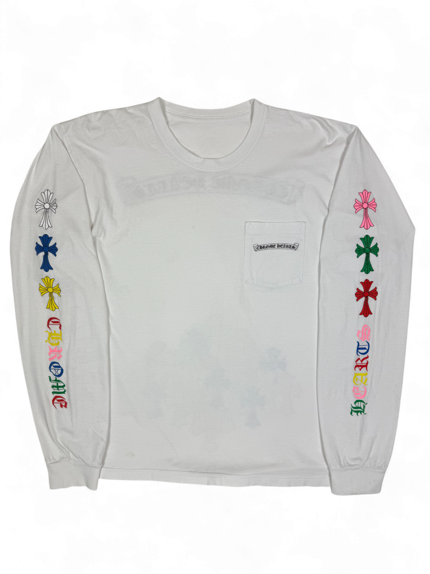 Chrome Hearts White Multi Color Cross Longsleeve