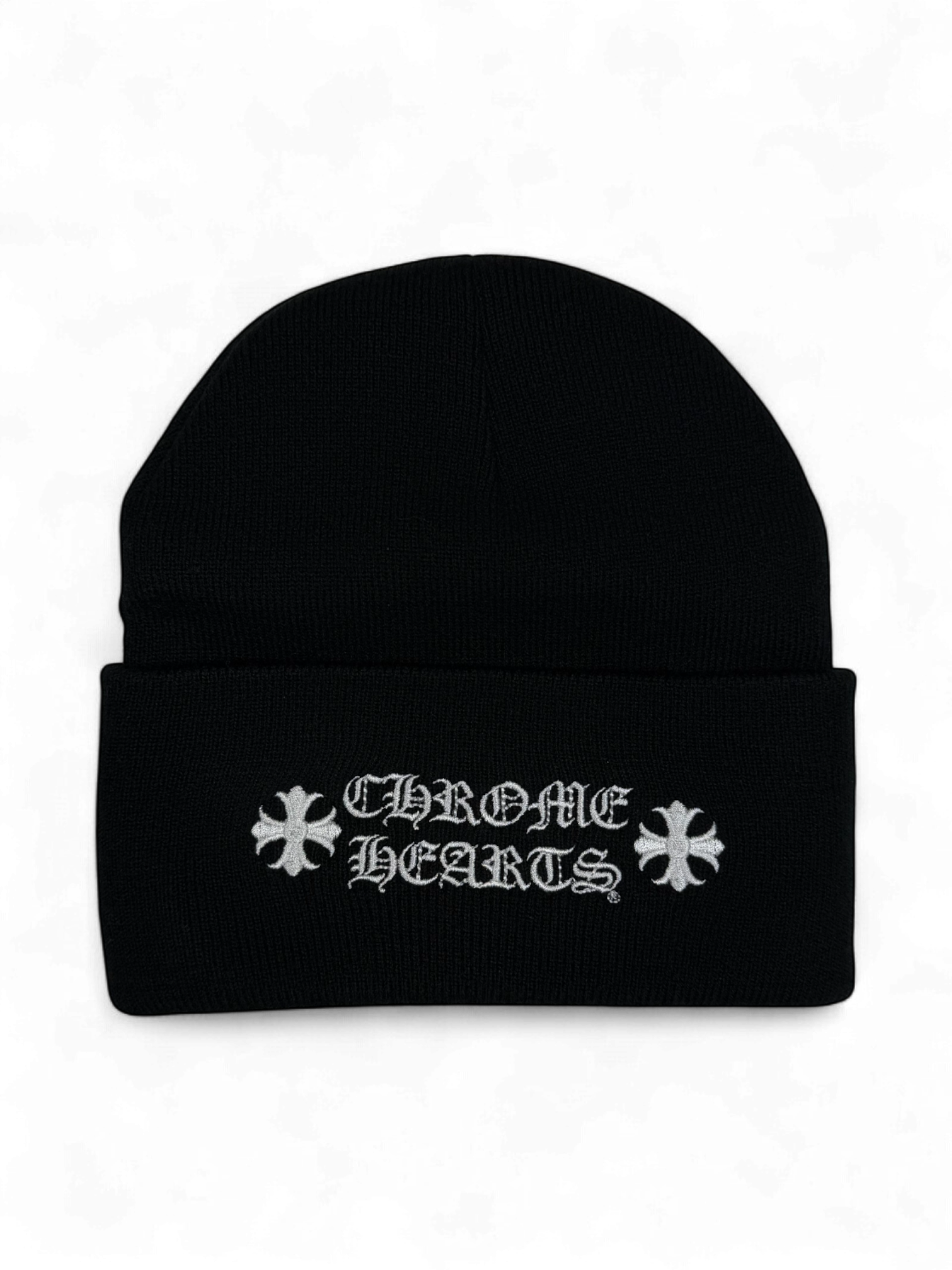 Chrome Hearts Black Spellout Beanie