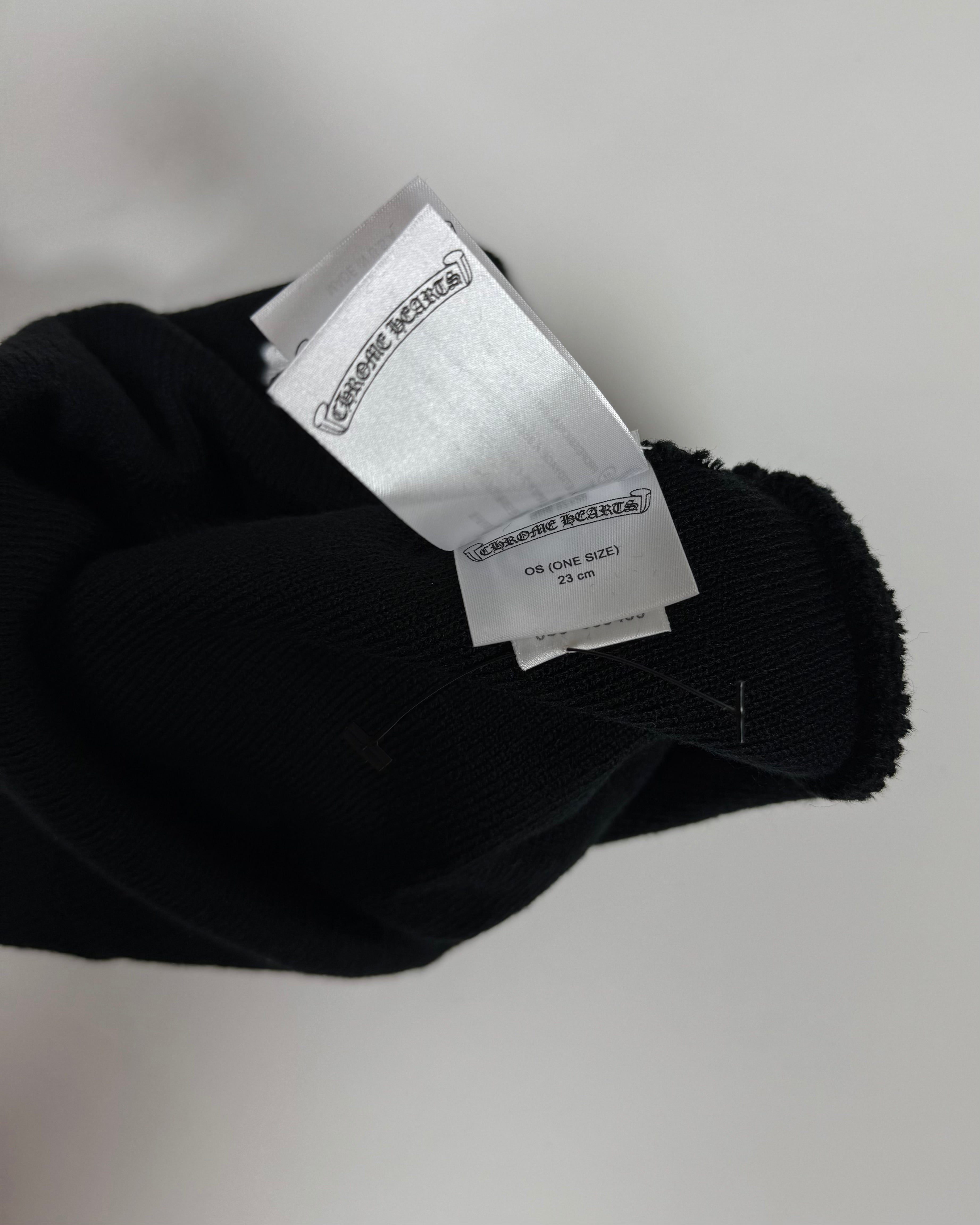 Chrome Hearts Black Spellout Beanie