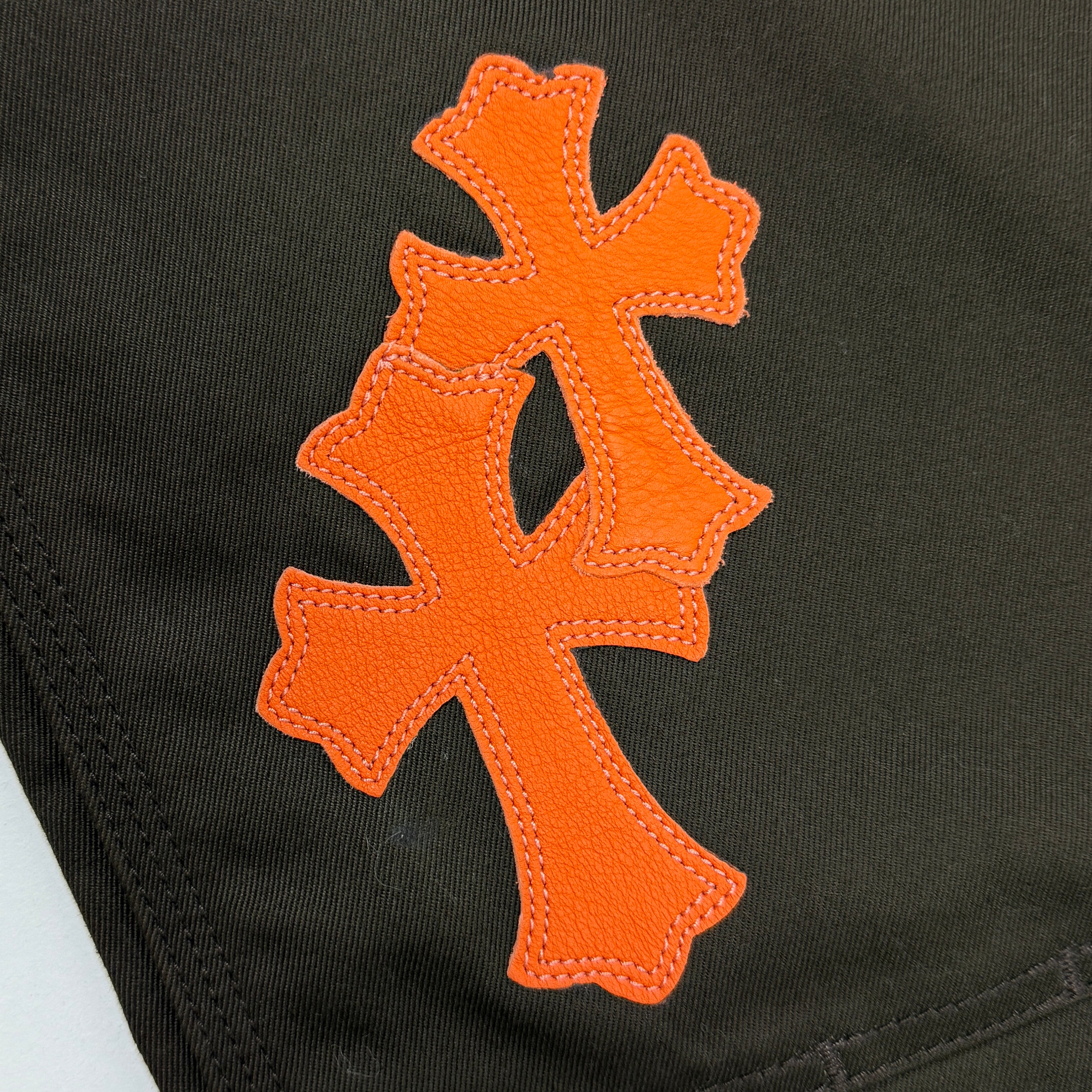 Chrome Hearts Brown Orange Cross Patch Carpenters Pants