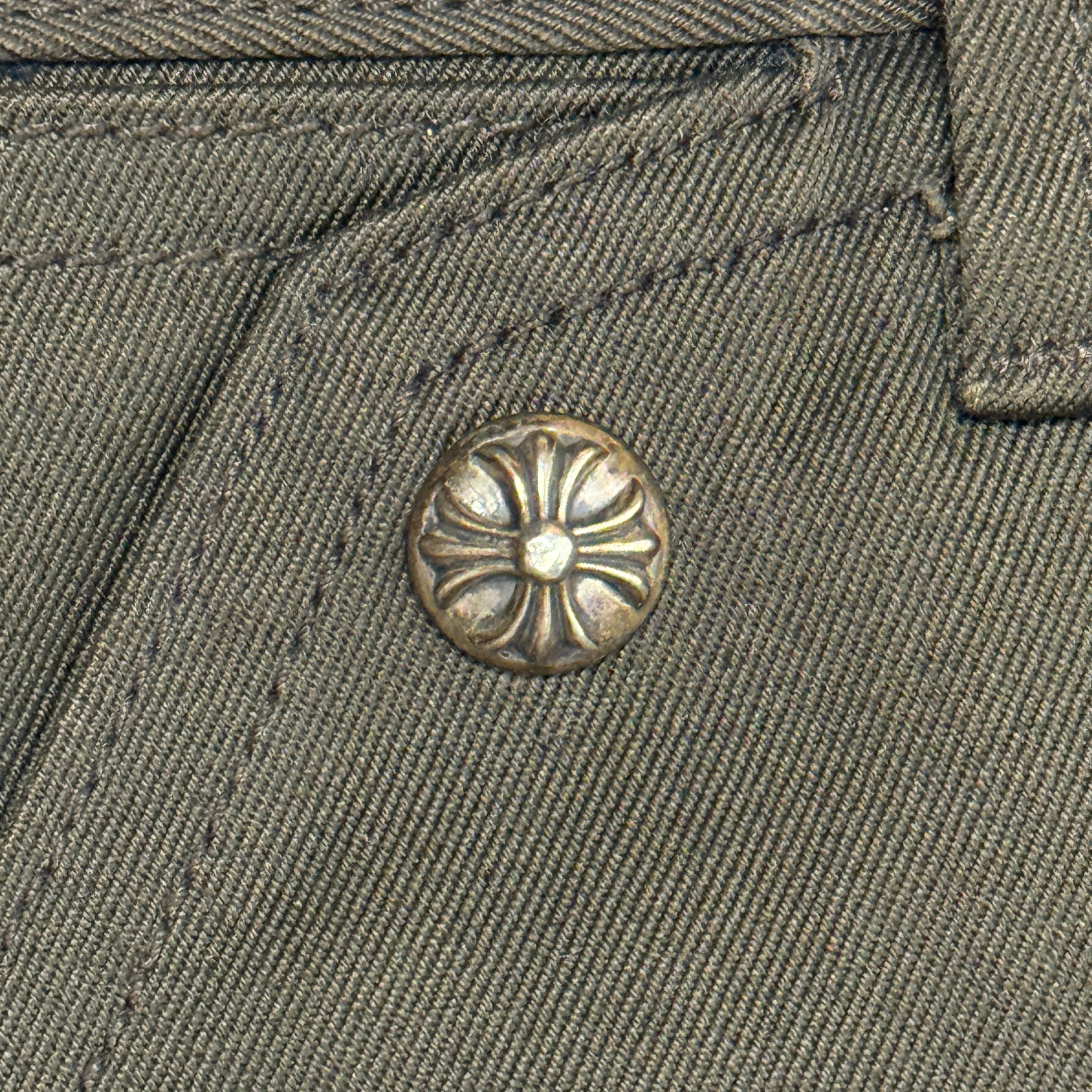 Chrome Hearts Brown Orange Cross Patch Carpenters Pants