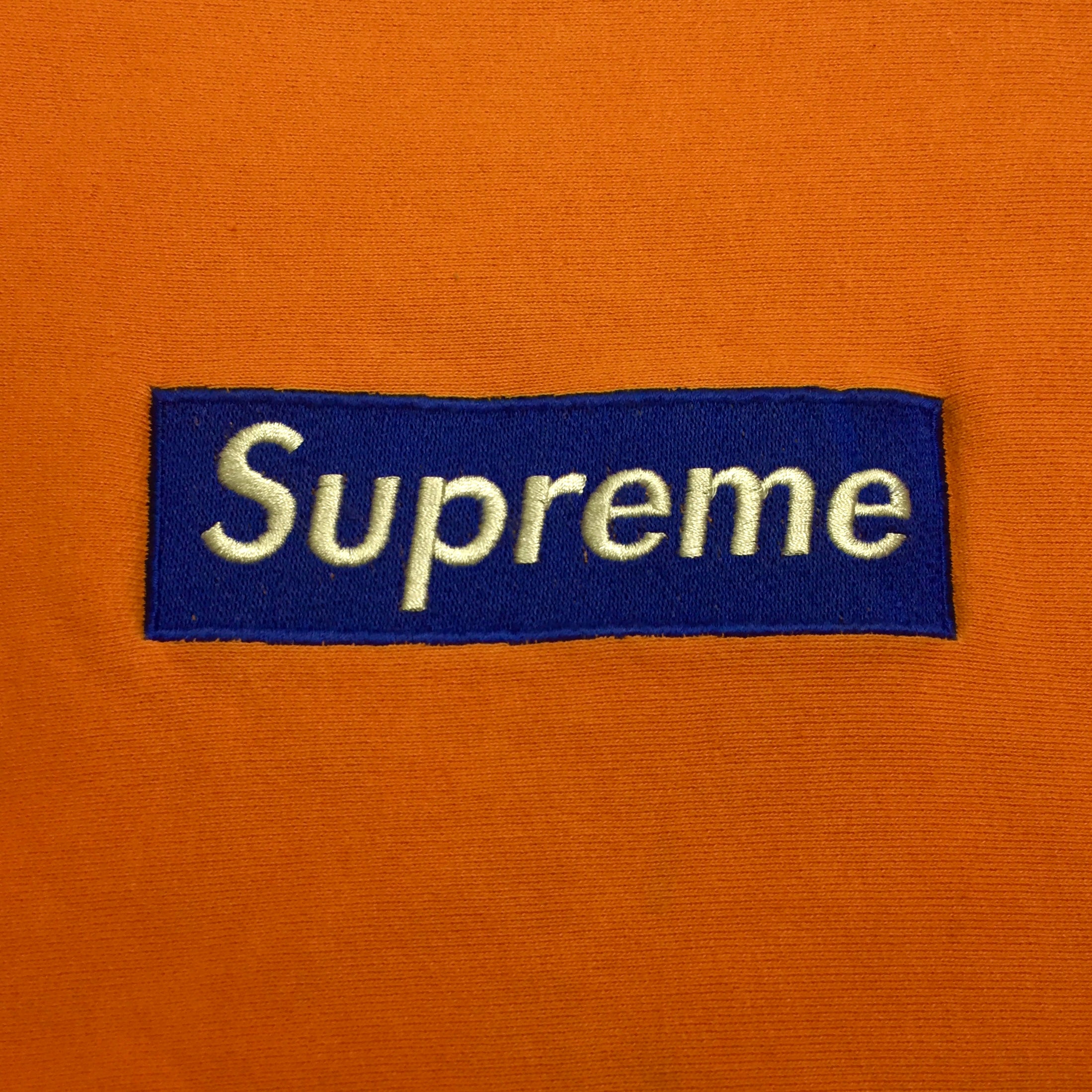 2003 Supreme Orange Royal Blue Box Logo Crewneck