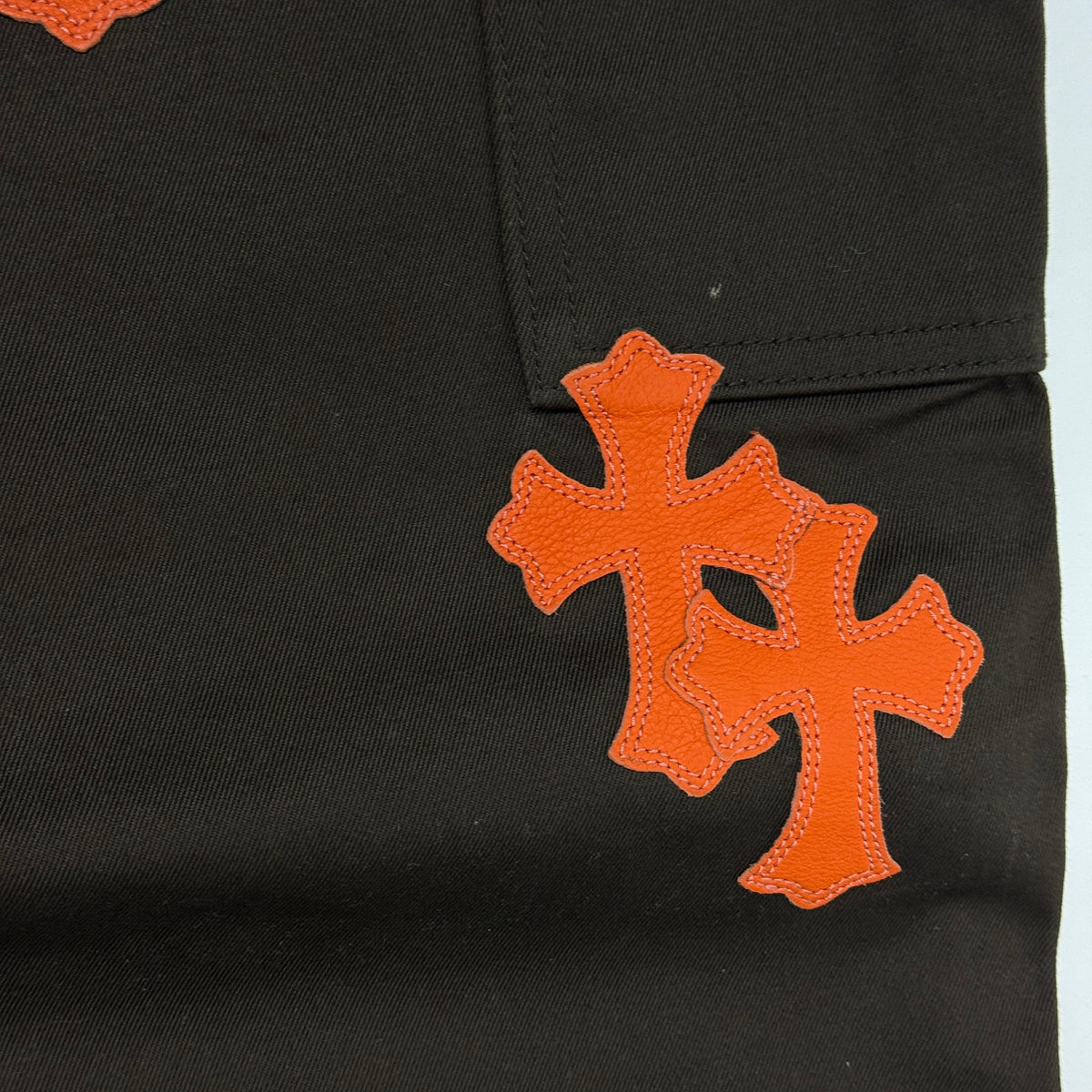 Chrome Hearts Brown Orange Cross Patch Carpenters Pants