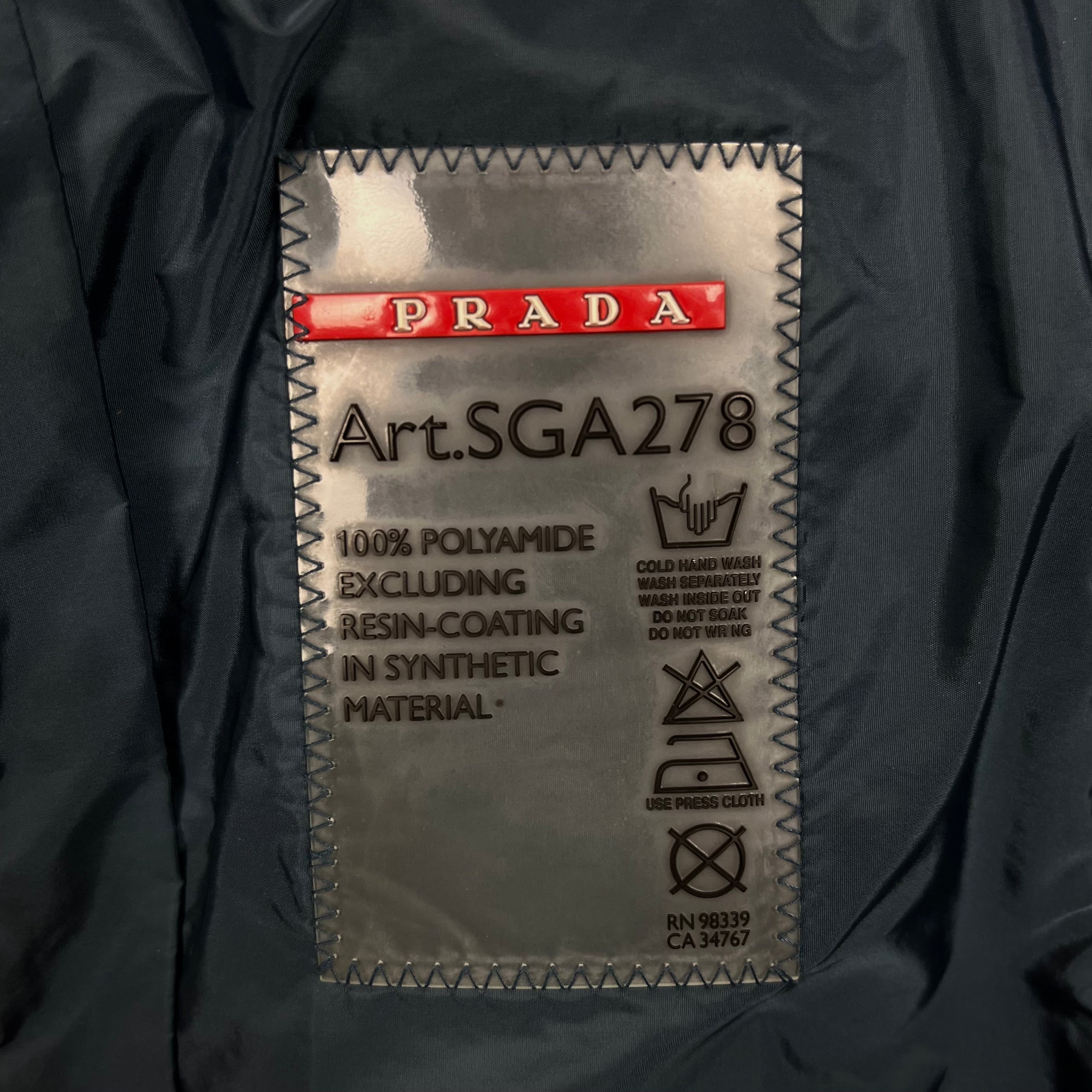 Prada Navy Milano Logo Windbreaker Jacket