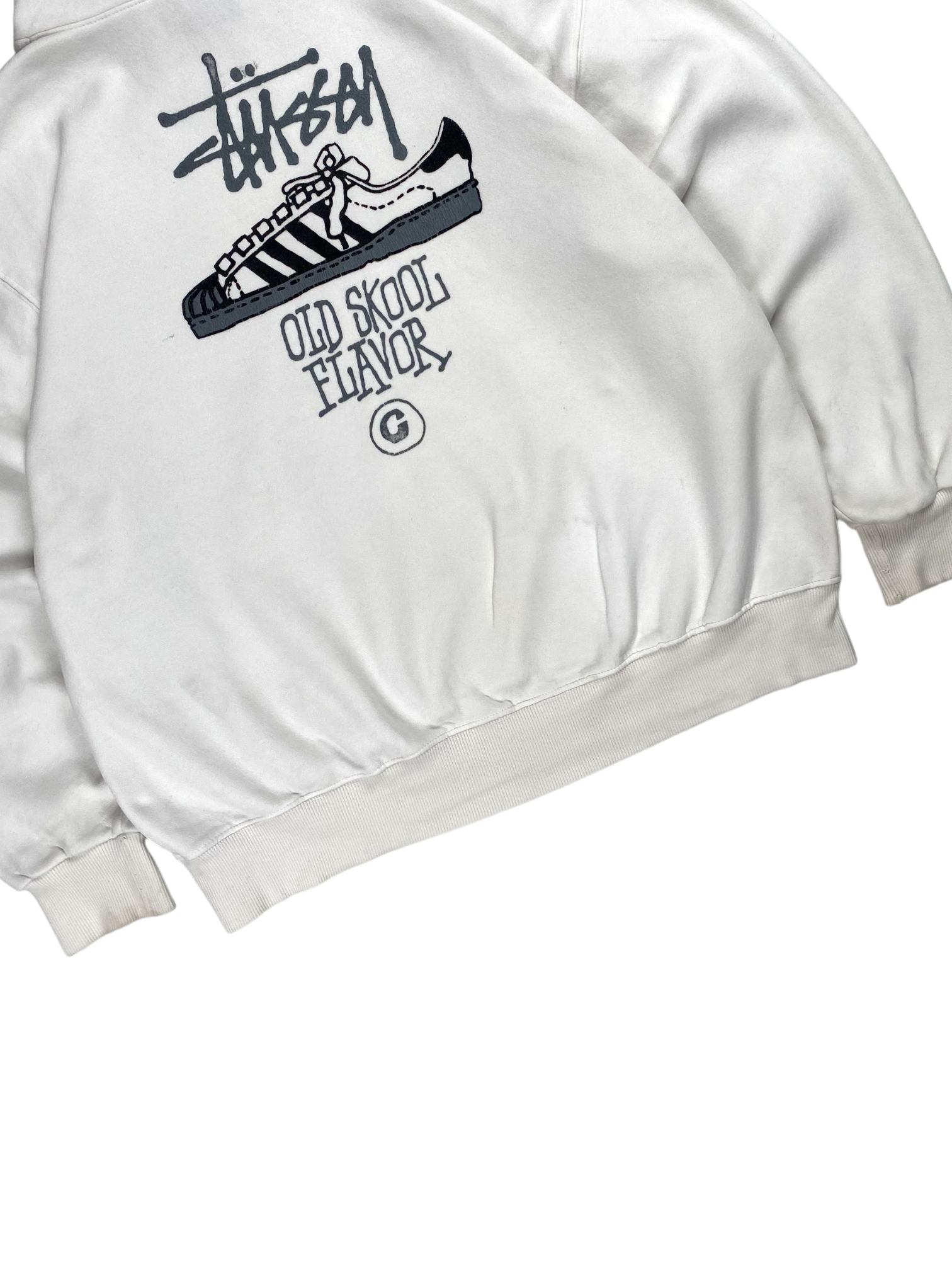 Stüssy White Old Skool Flavour Hoodie