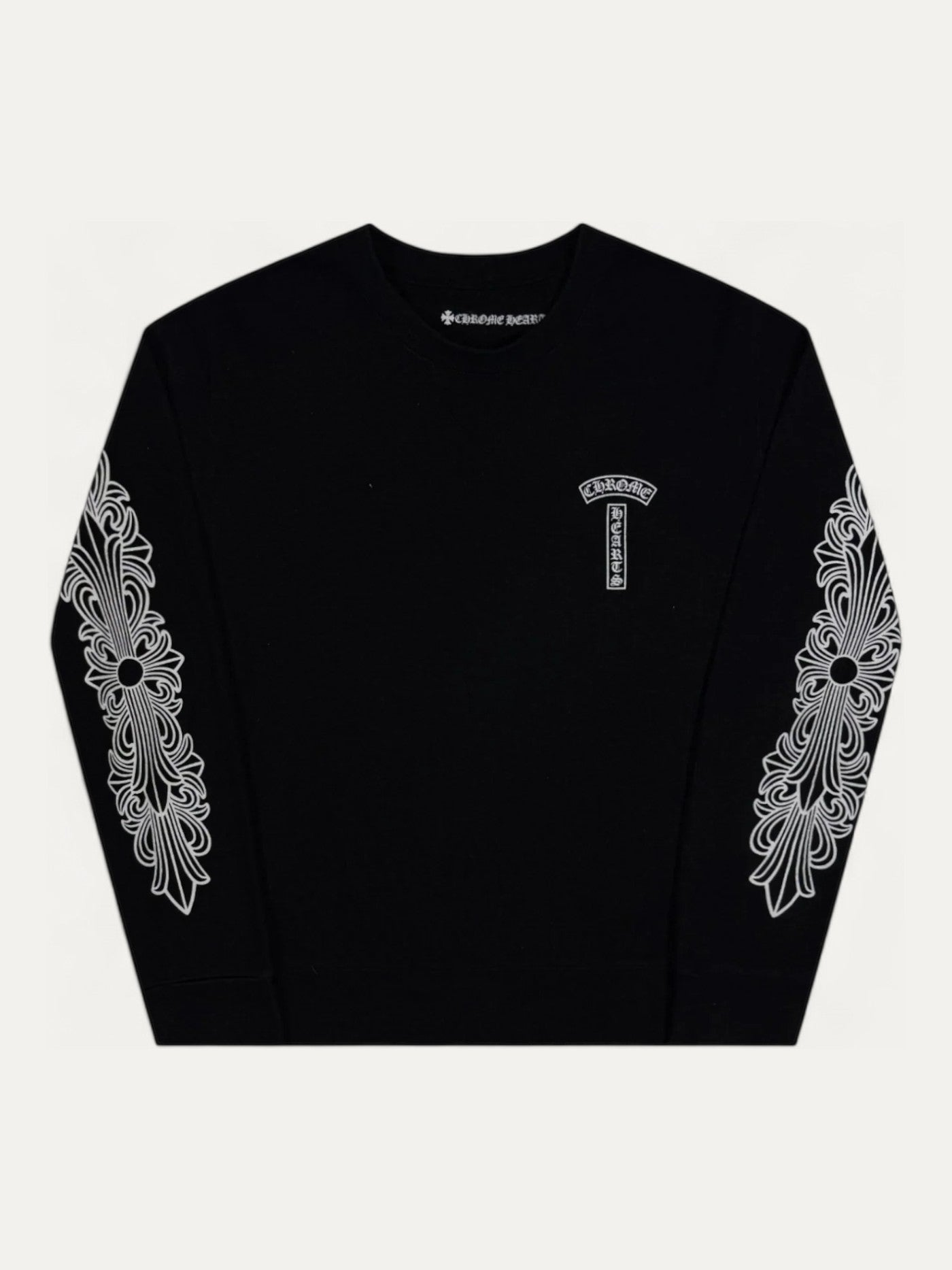 Chrome Hearts Black Horseshoe Logo Crewneck