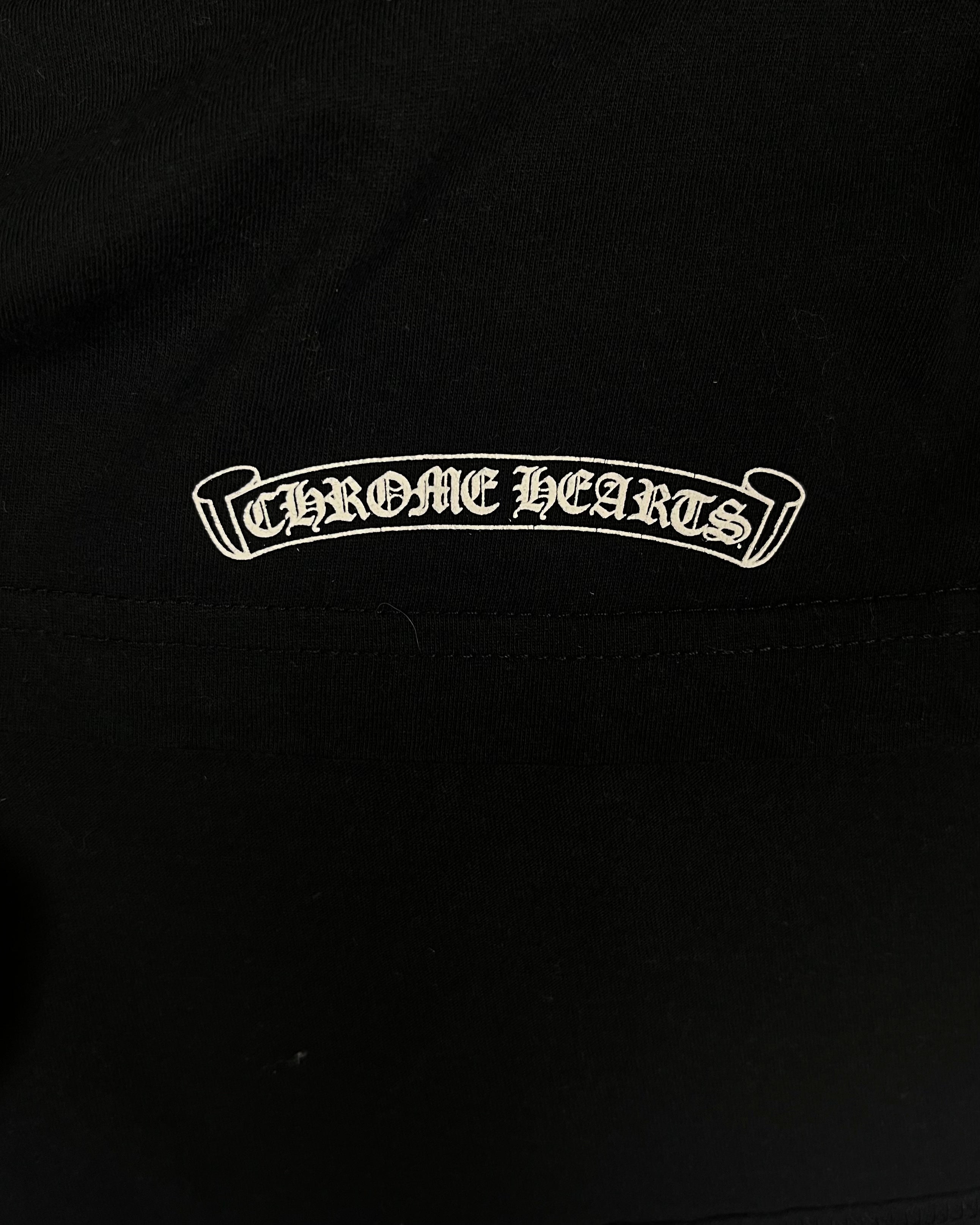 Chrome Hearts Black Horseshoe Vertical Logo Tee