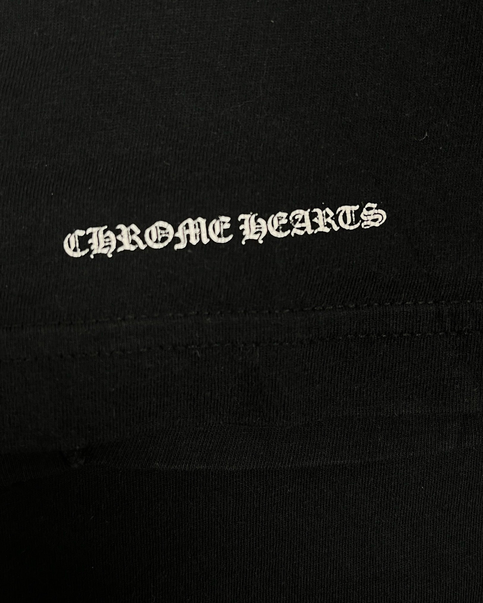 Chrome Hearts Black Red Cemetery Horseshoe Logo Tee