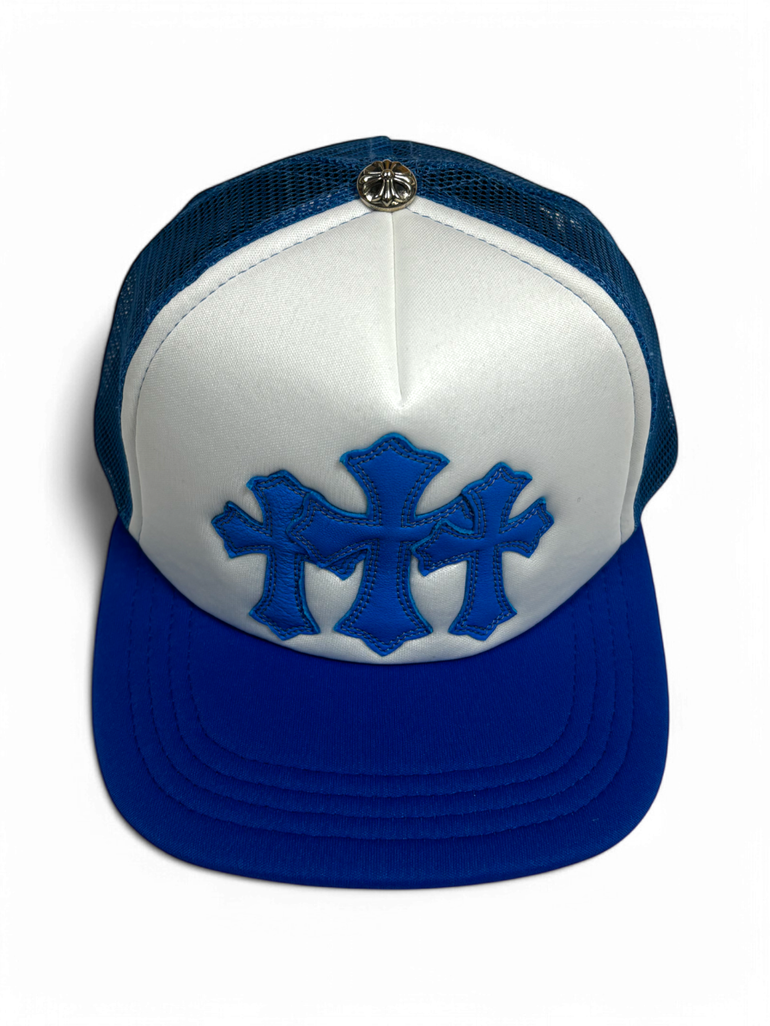 Chrome Hearts Blue Cemetery Trucker Cap