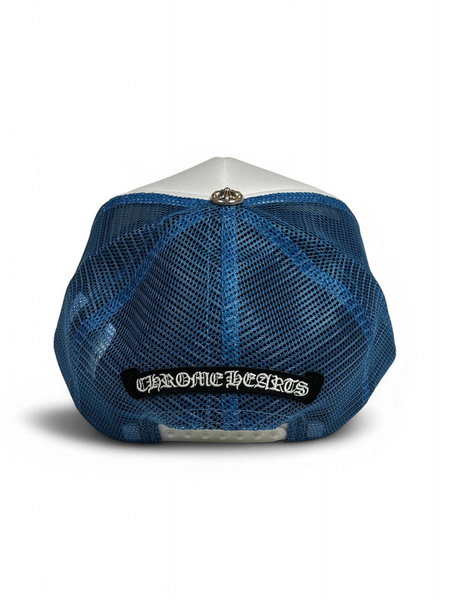 Chrome Hearts Blue Cemetery Trucker Cap