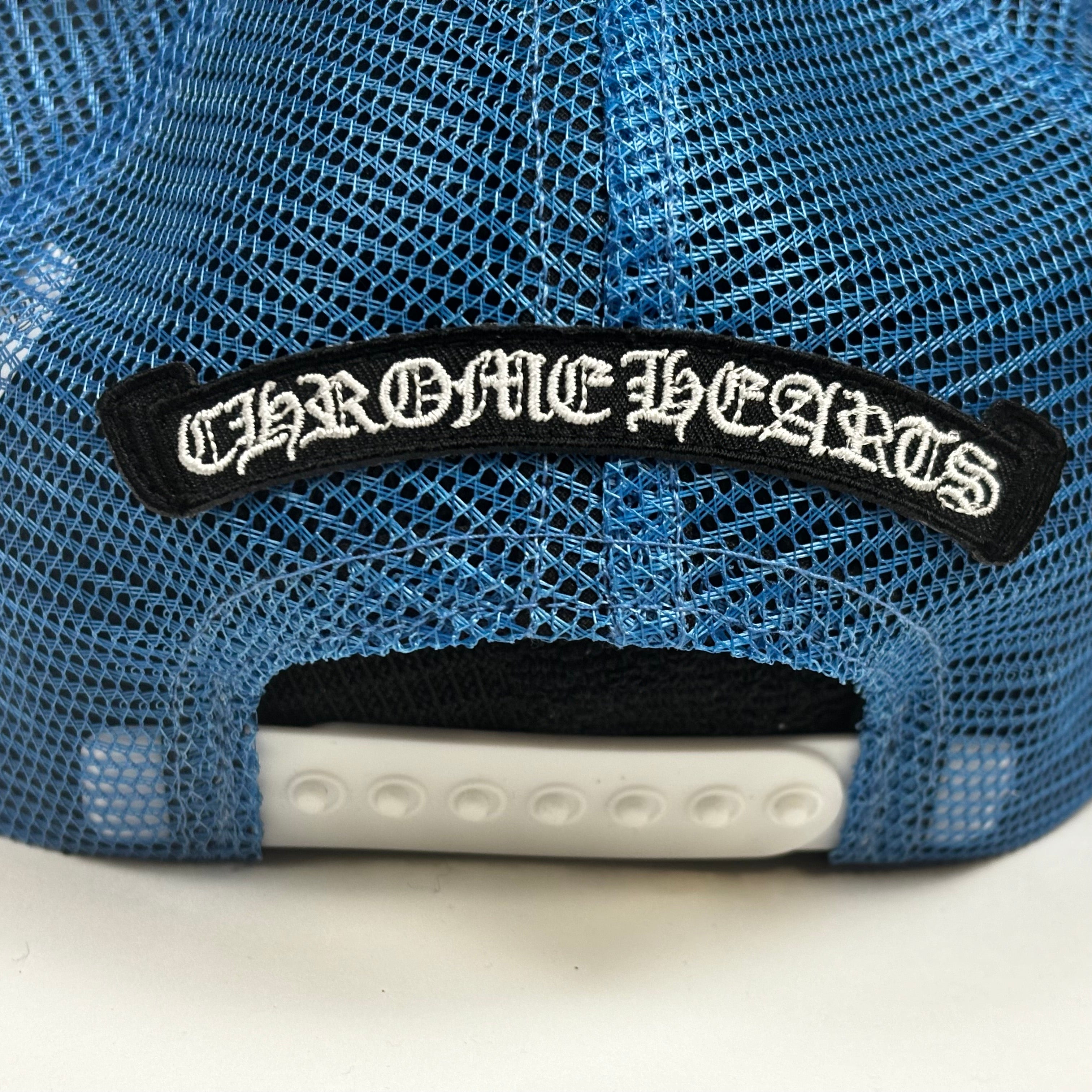 Chrome Hearts Blue Cemetery Trucker Cap