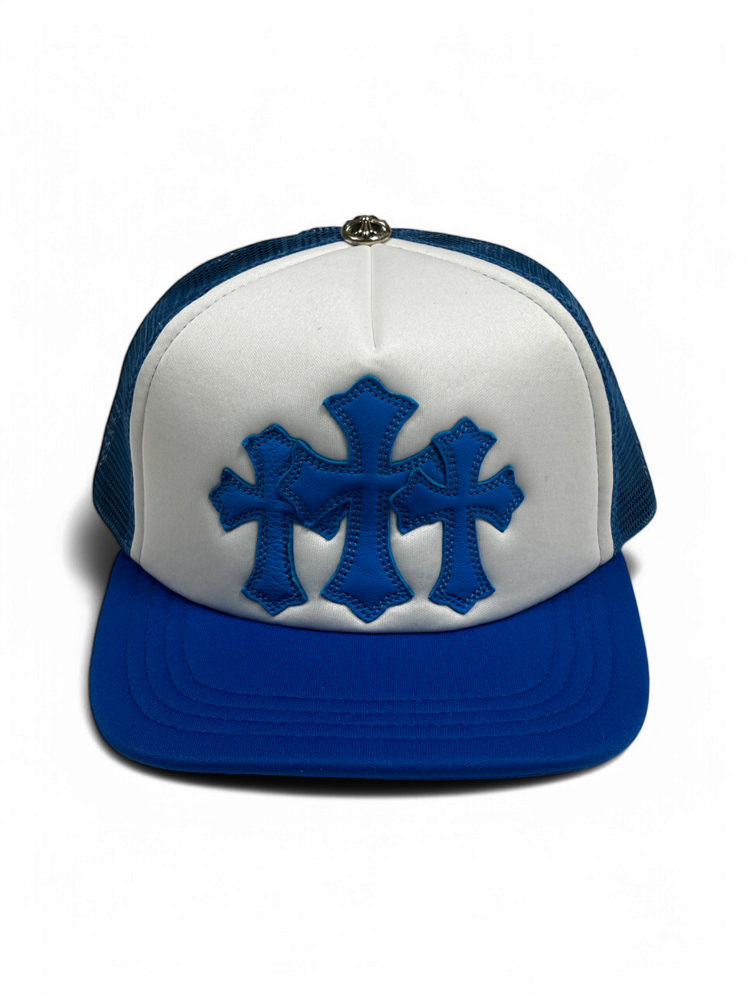 Chrome Hearts Blue Cemetery Trucker Cap