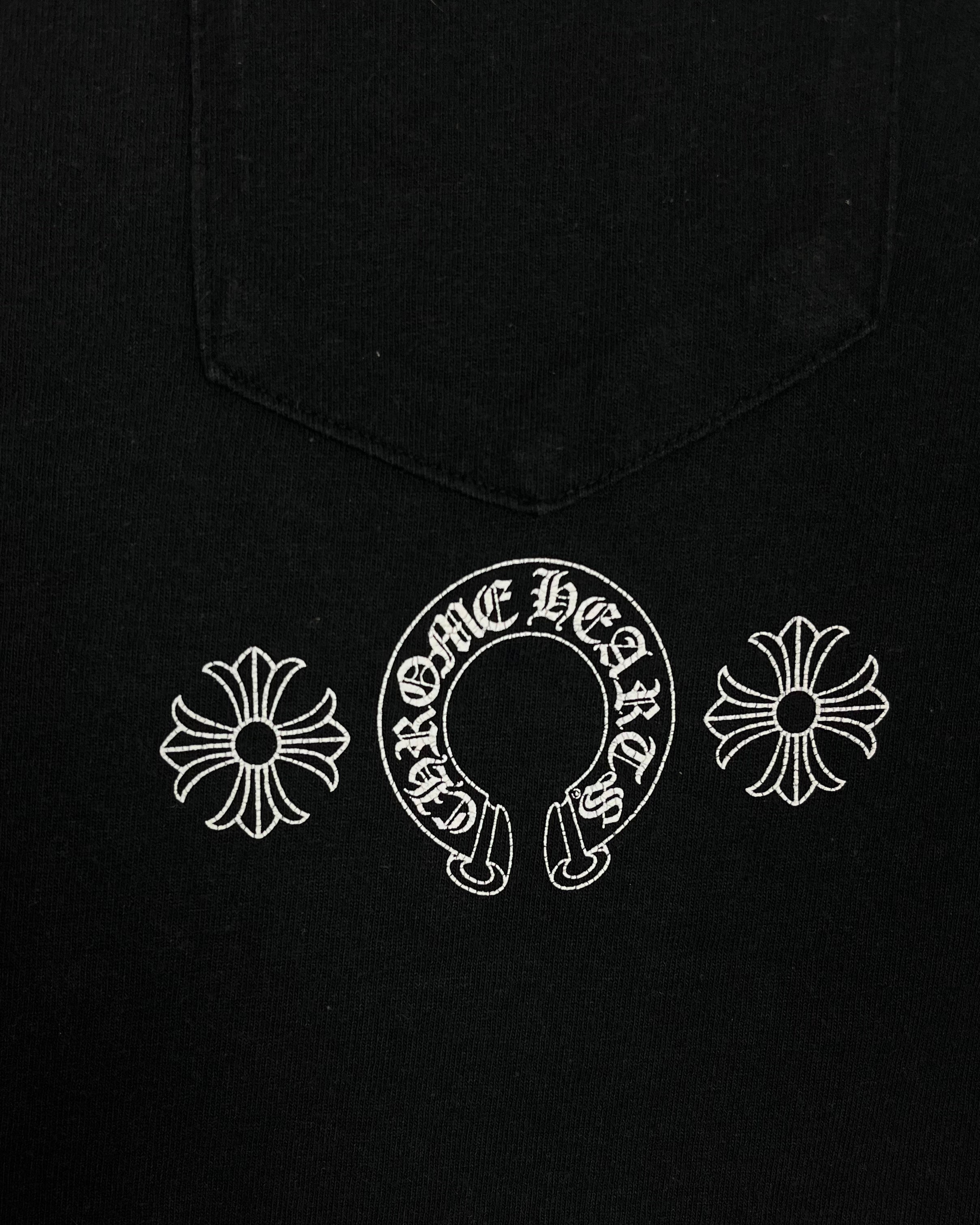 Chrome Hearts Black Cross Horseshoe Logo Tee