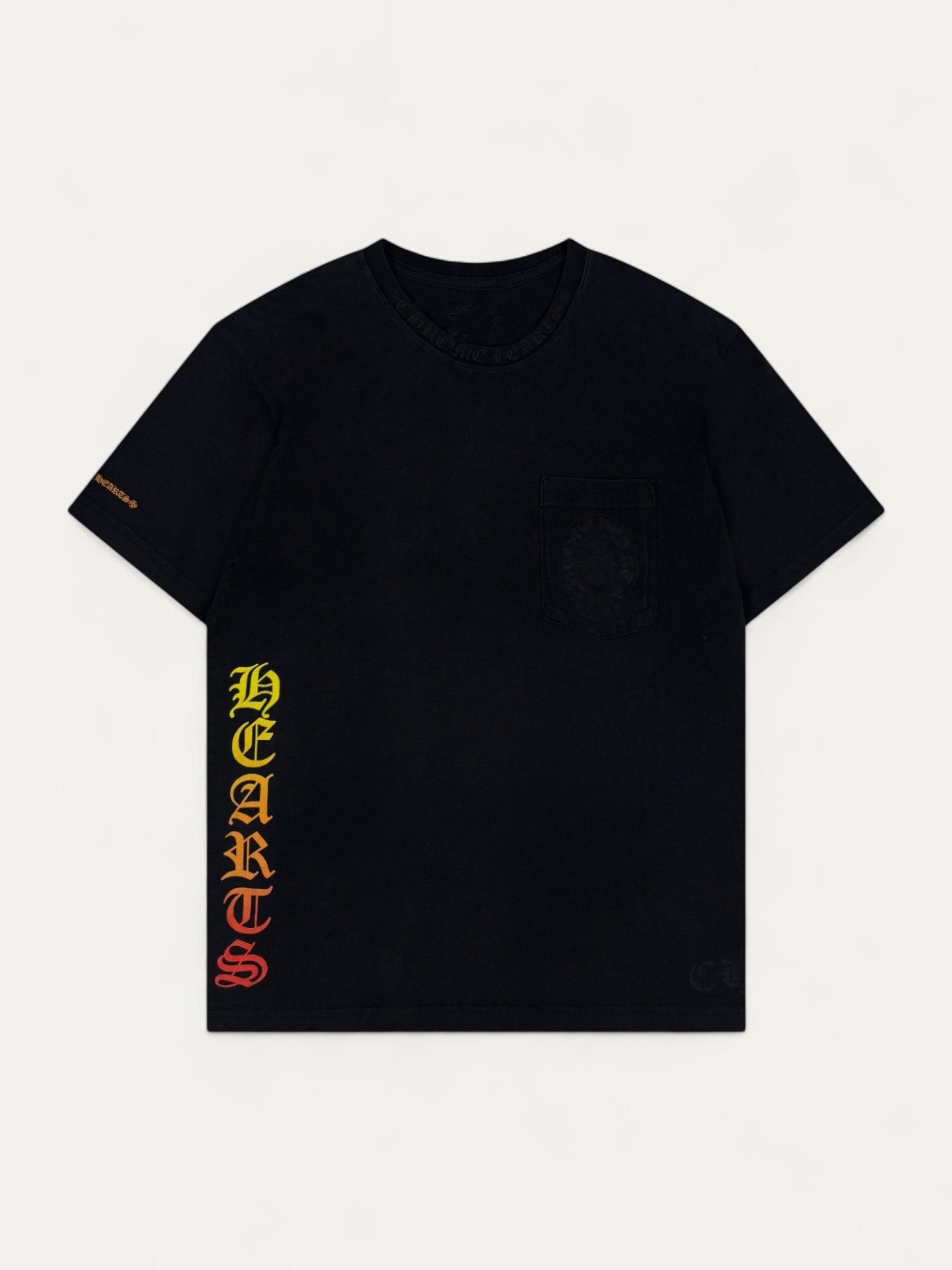 Chrome Hearts Black Horseshoe Gradient Script Logo Tee