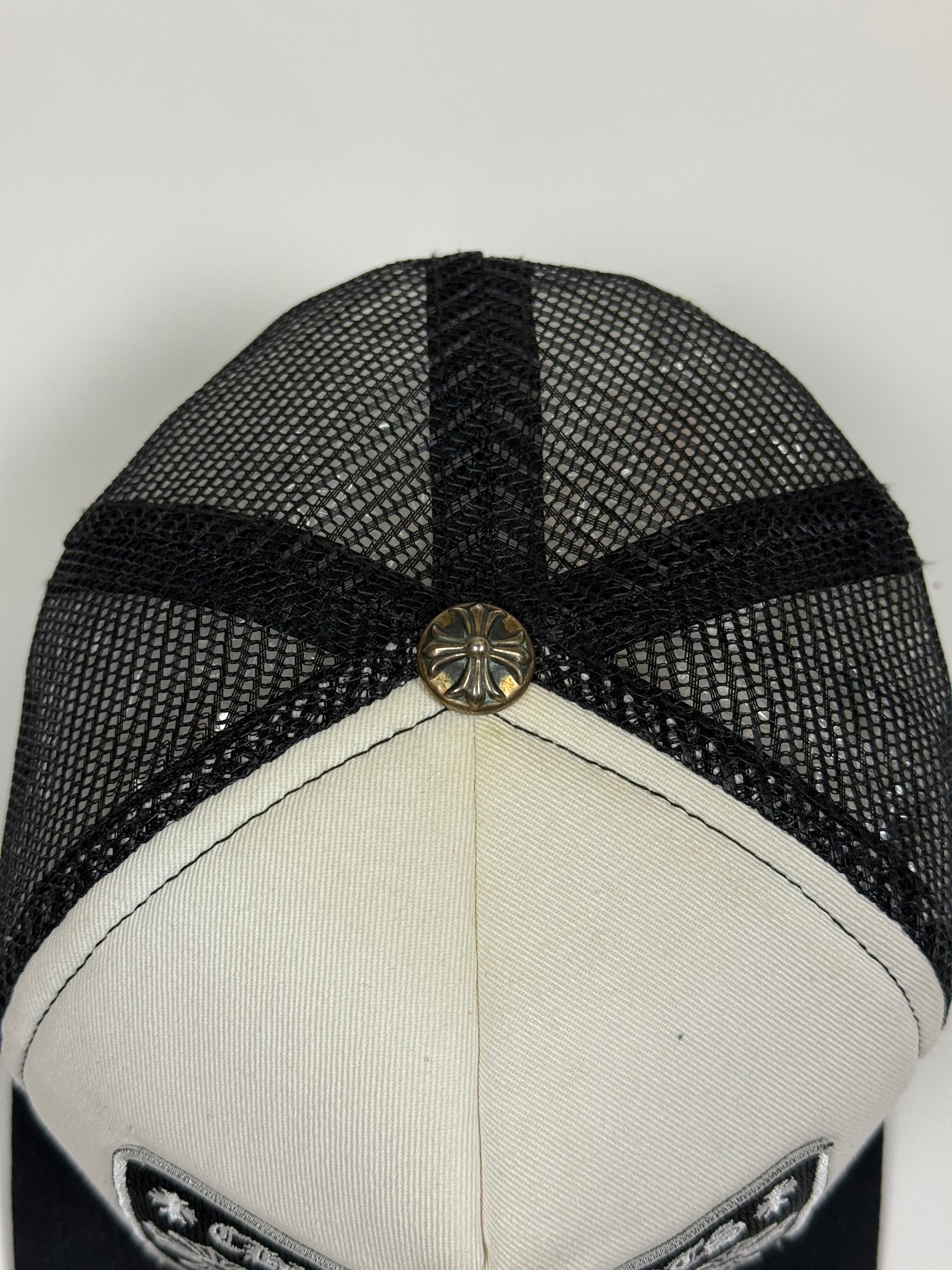 Chrome Hearts CH Hollywood Black White Trucker Cap