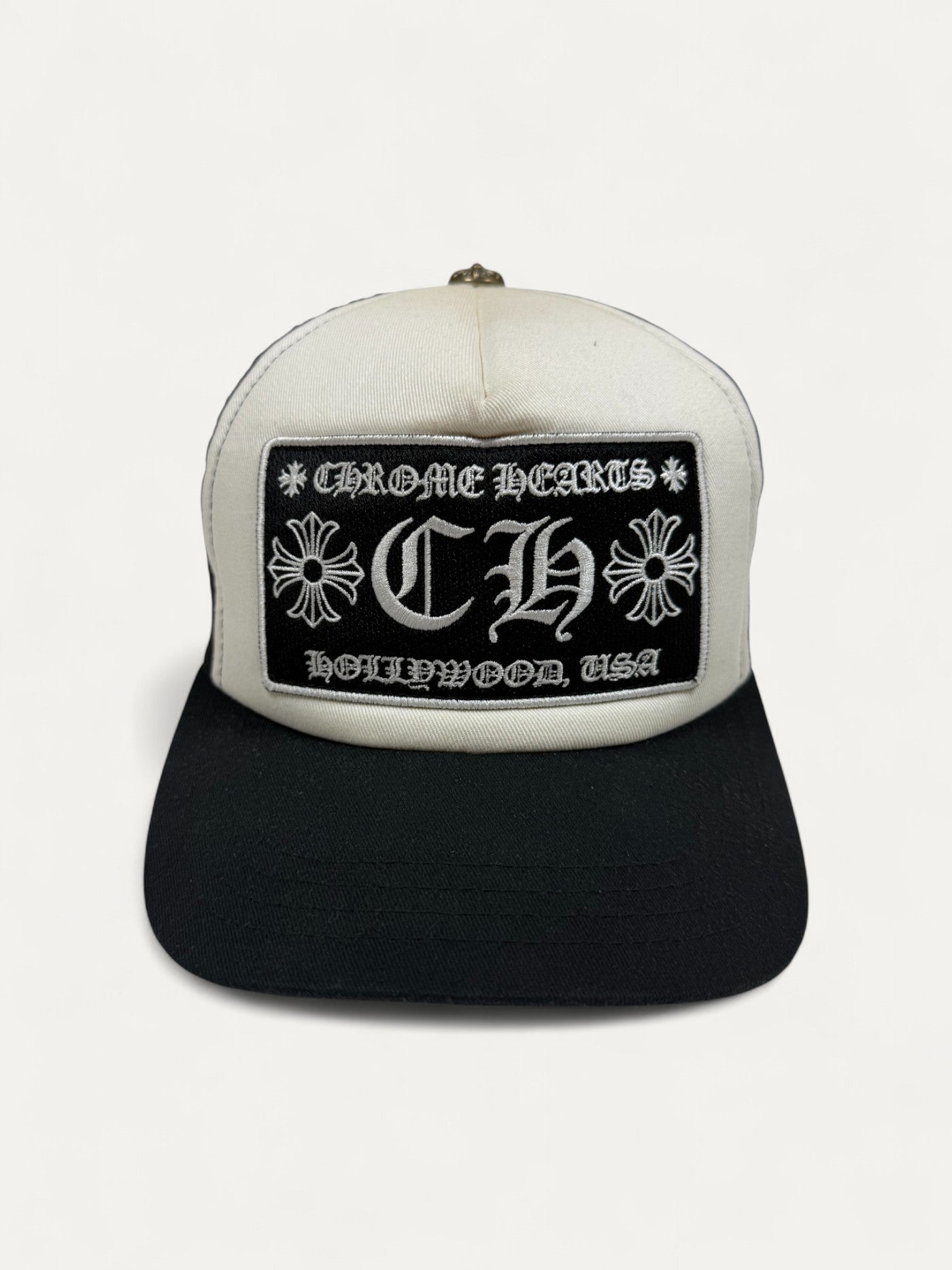 Chrome Hearts CH Hollywood Black White Trucker Cap