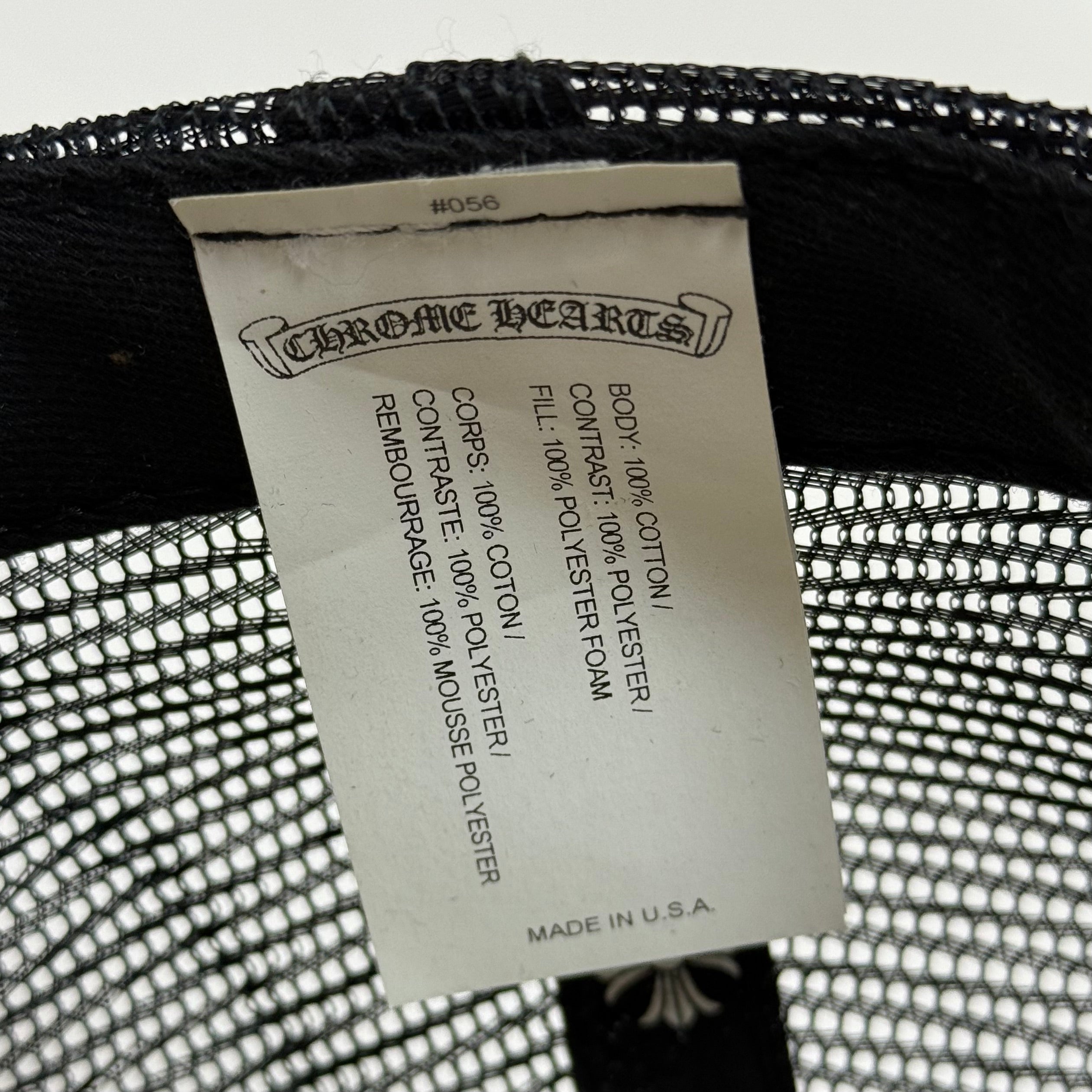 Chrome Hearts CH Hollywood Black White Trucker Cap