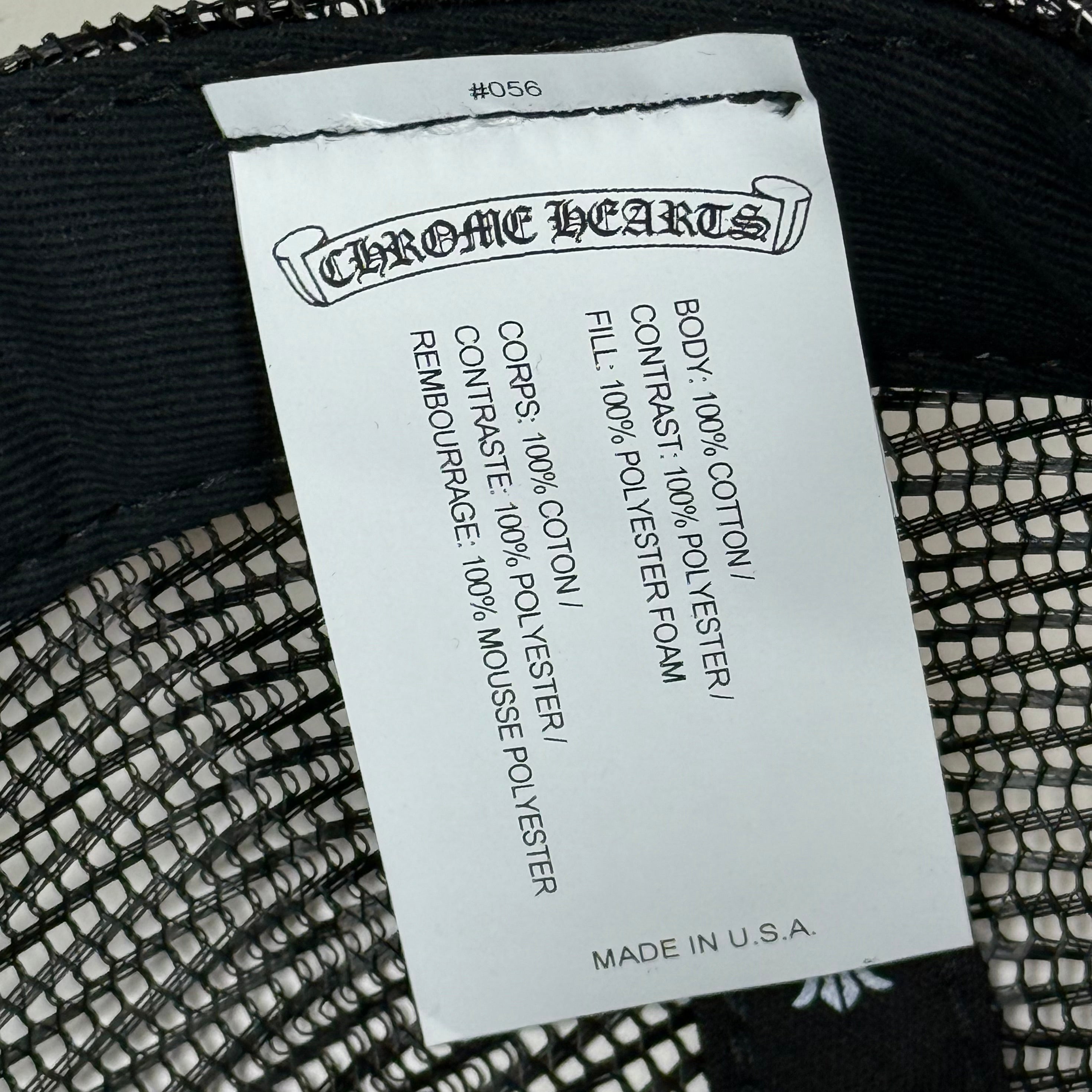 Chrome Hearts CH Hollywood Black Trucker Cap