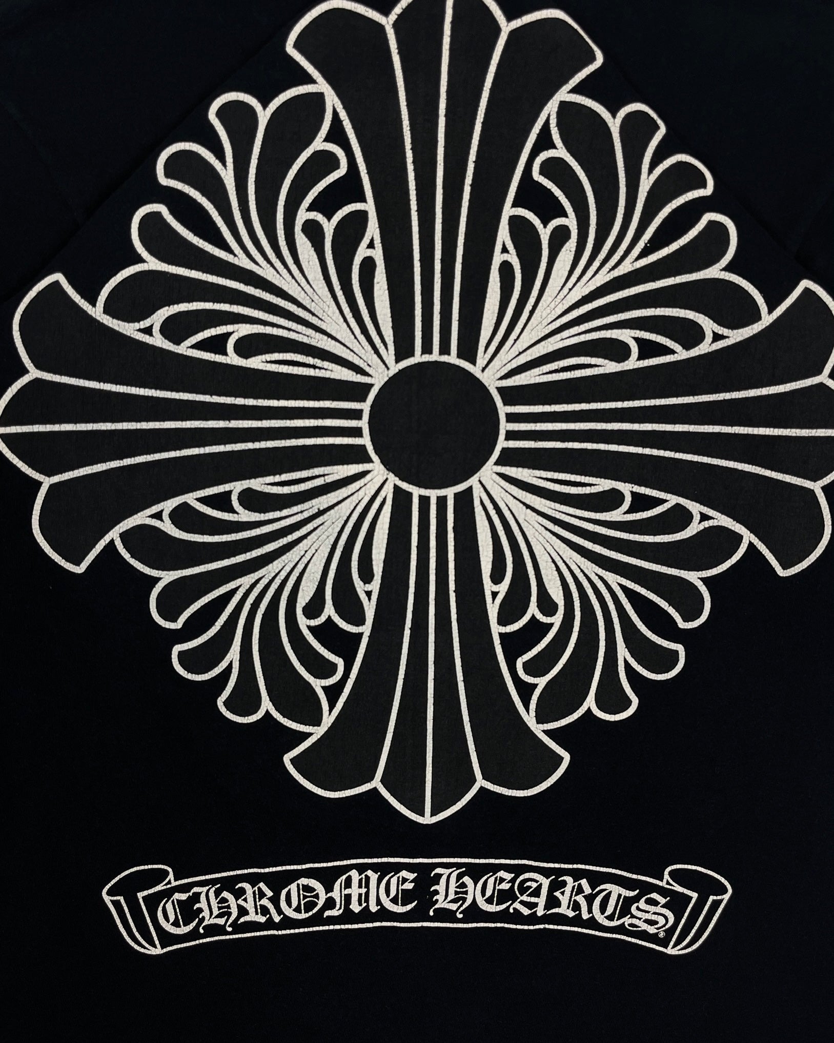 Chrome Hearts Black Cross Outline Logo Tee