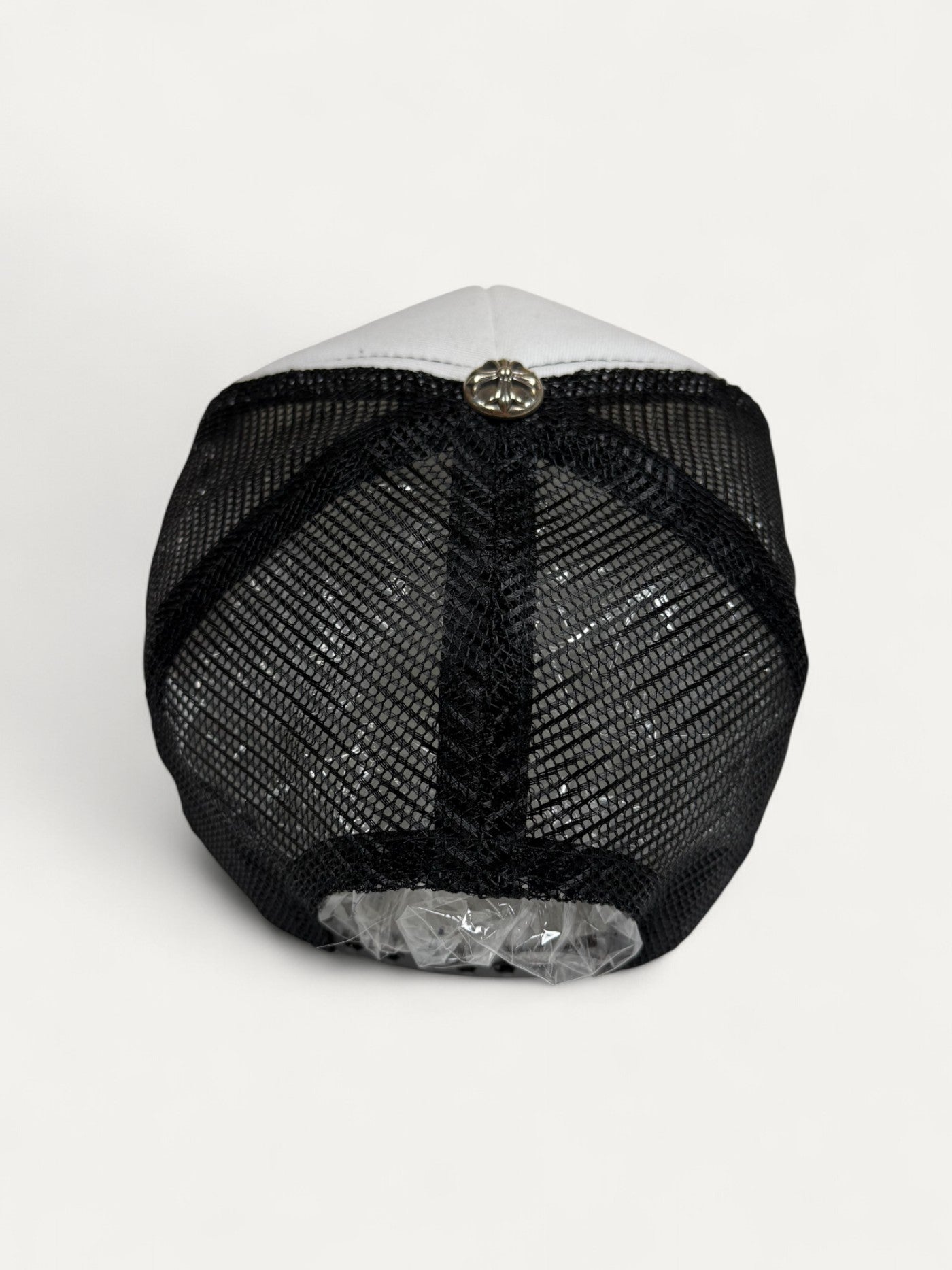 Chrome Hearts FUCK Black White Hollywood Trucker Hat