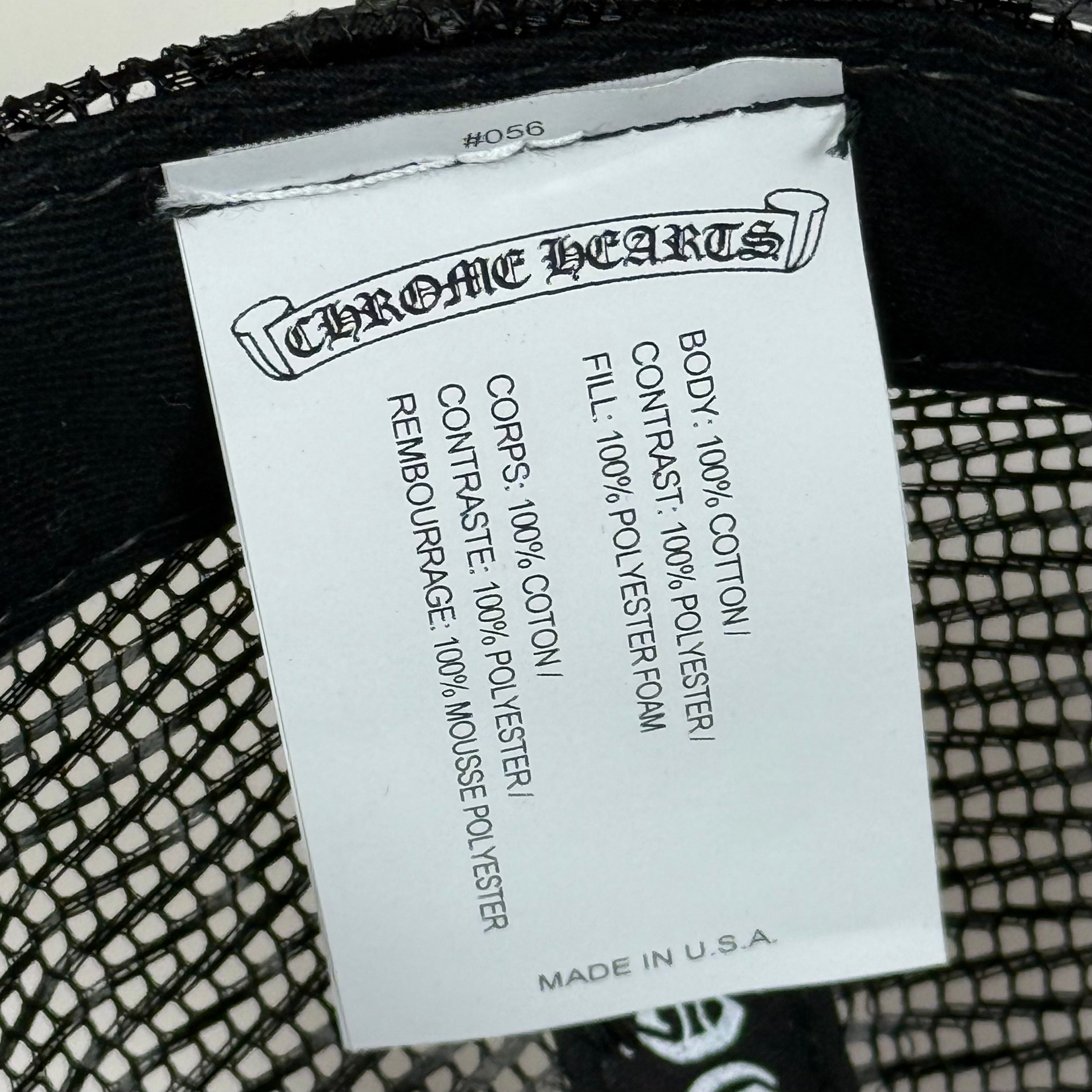Chrome Hearts FUCK Black White Hollywood Trucker Hat