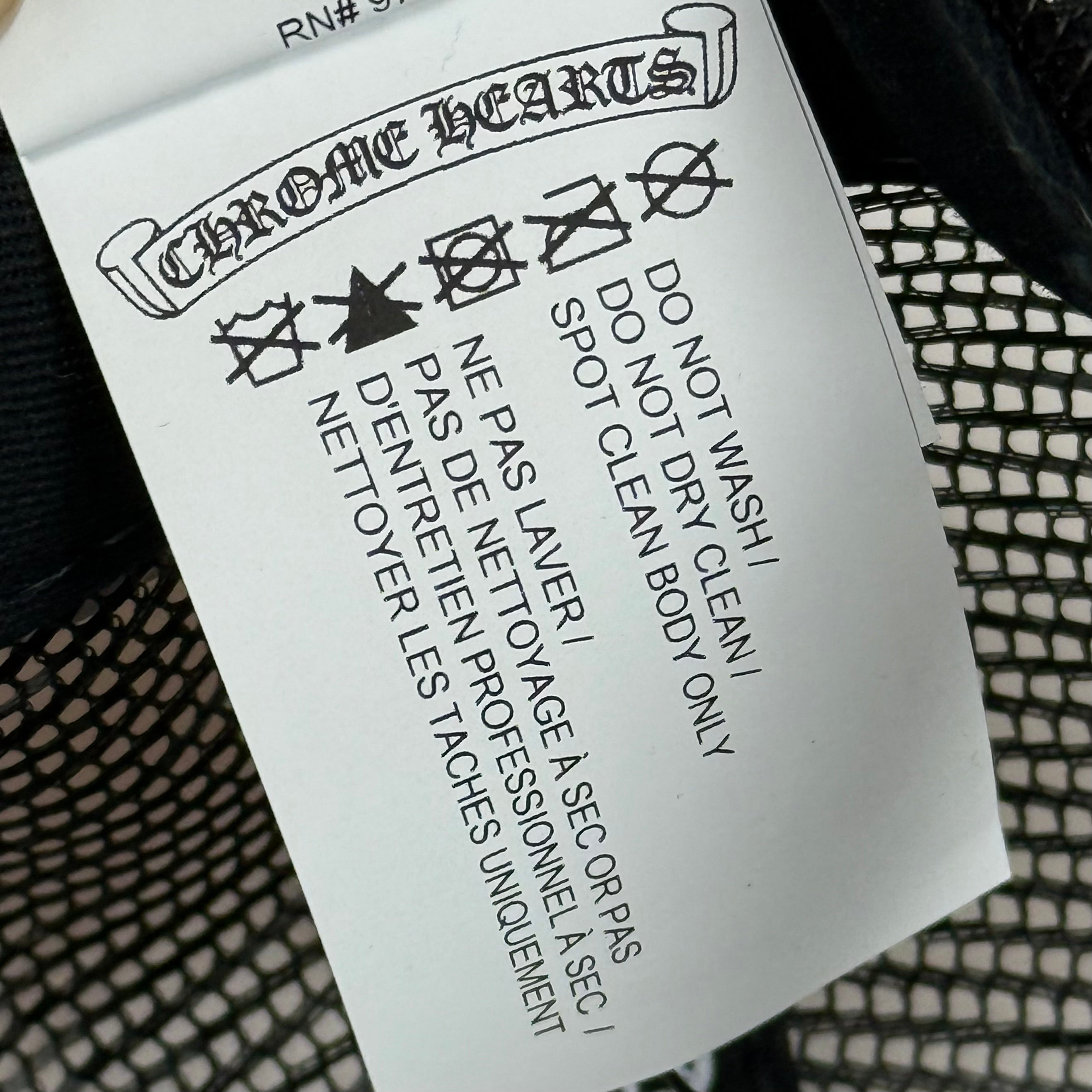 Chrome Hearts FUCK Black White Hollywood Trucker Hat