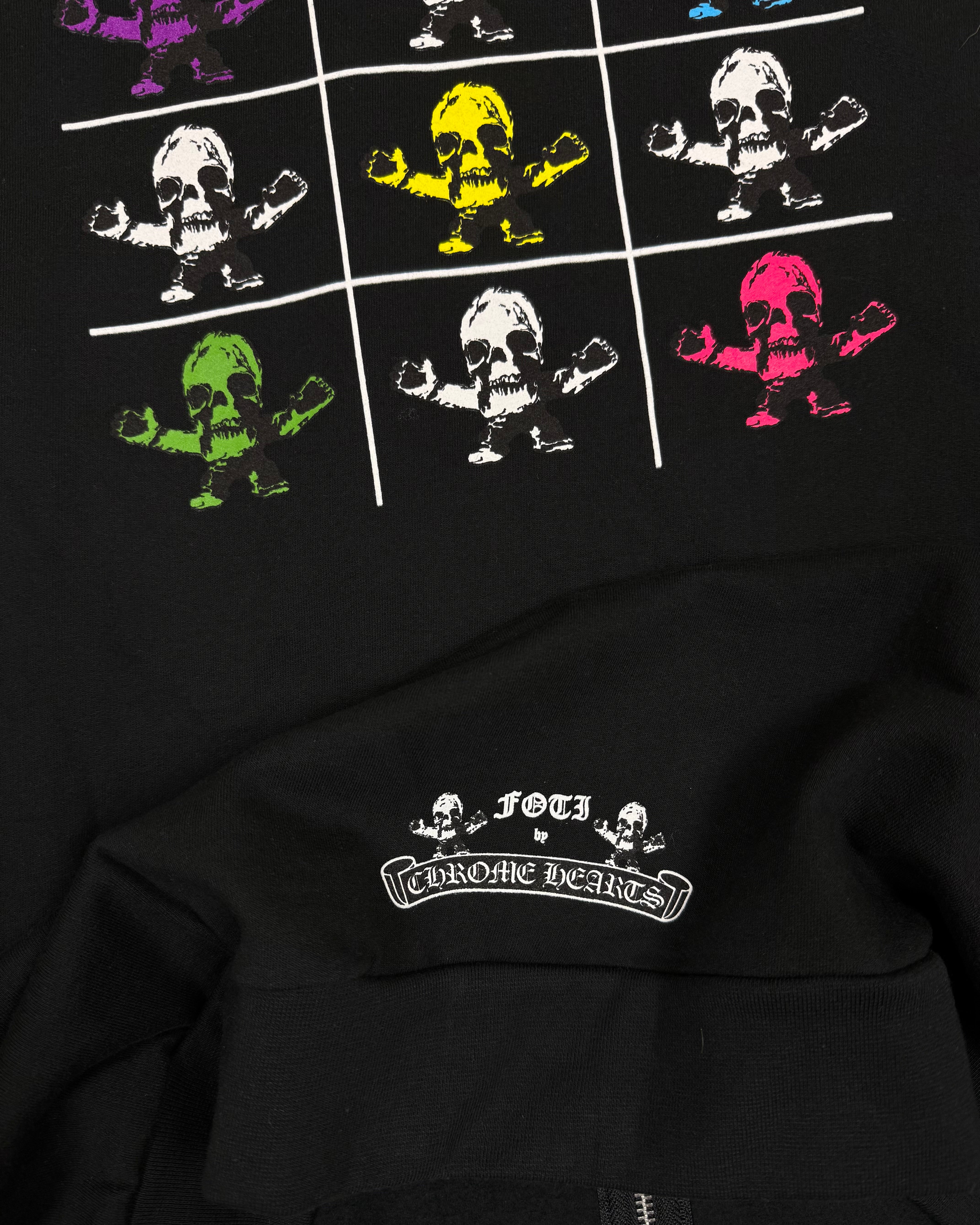 Chrome Hearts x FOTI Black Multi Color Thermal Zip Up Hoodie