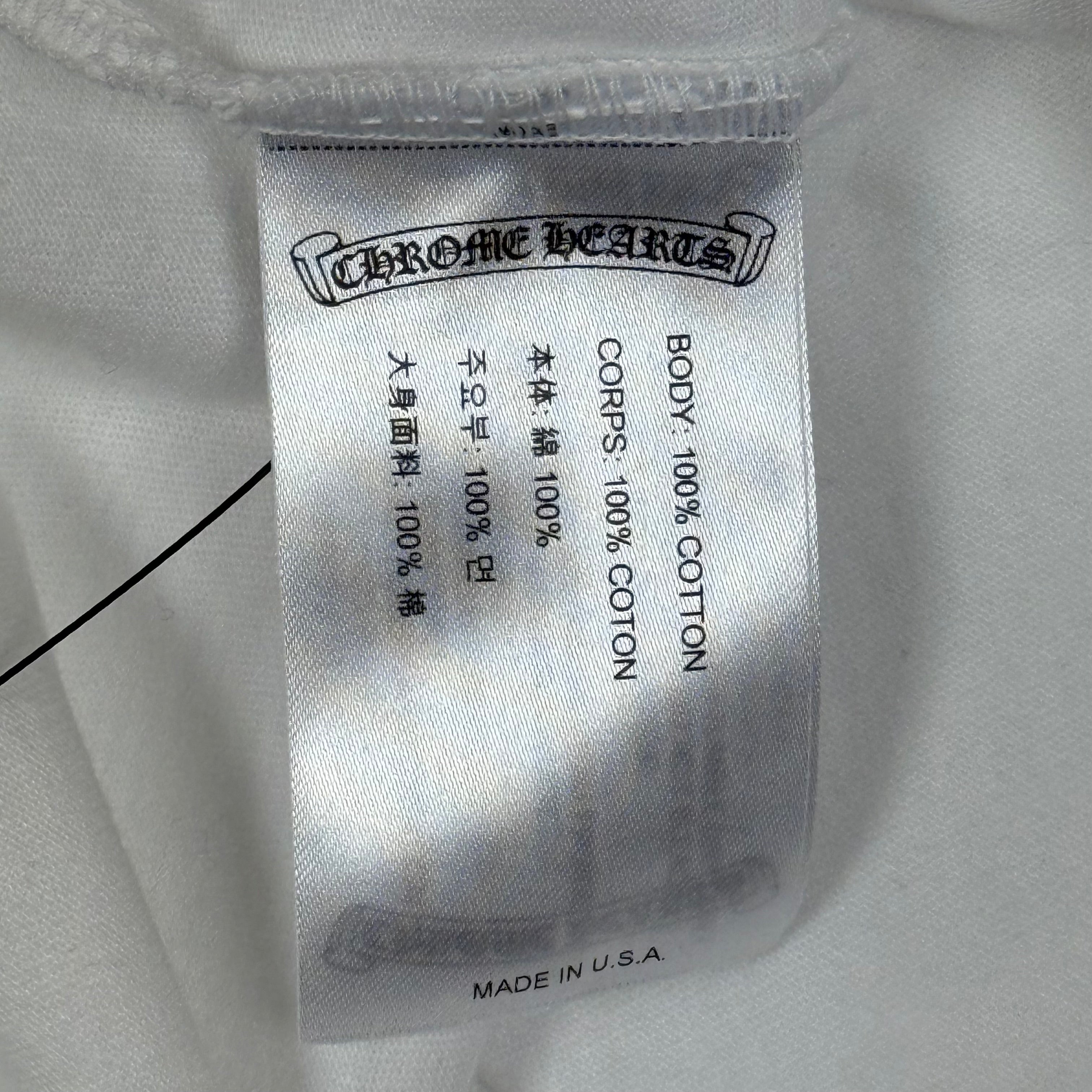 Chrome Hearts 1988 White Blue Neck Logo Longsleeve
