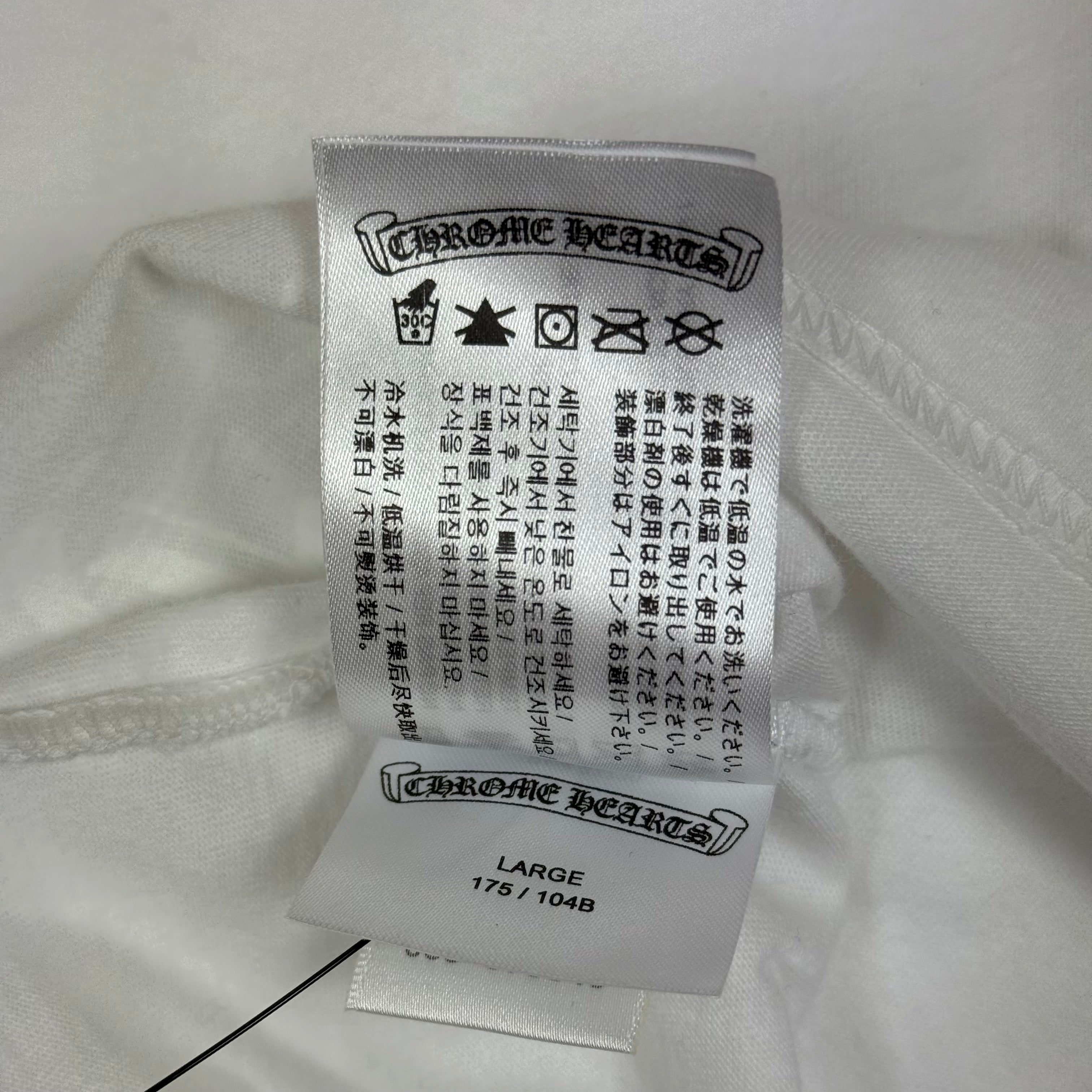 Chrome Hearts 1988 White Blue Neck Logo Longsleeve