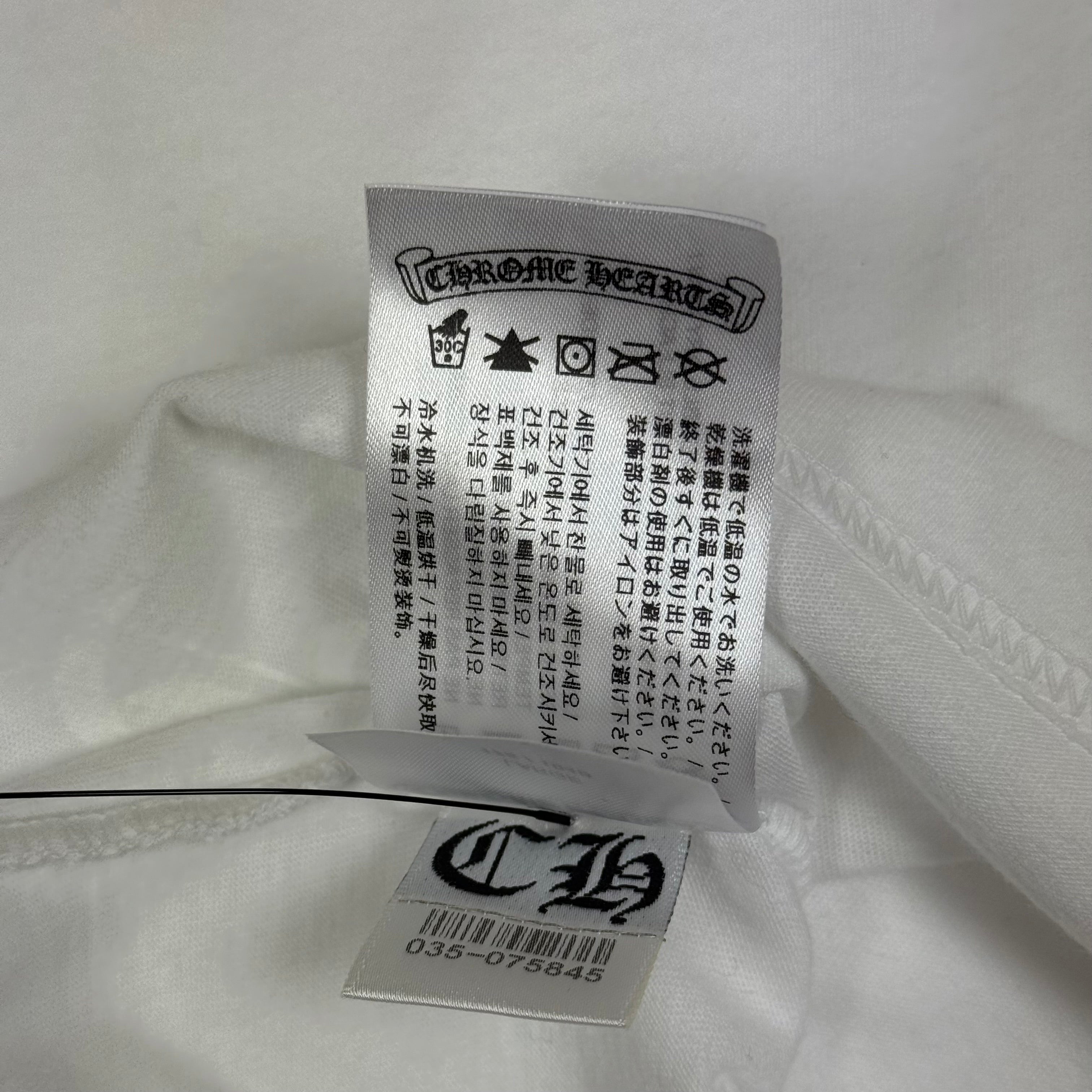 Chrome Hearts 1988 White Blue Neck Logo Longsleeve