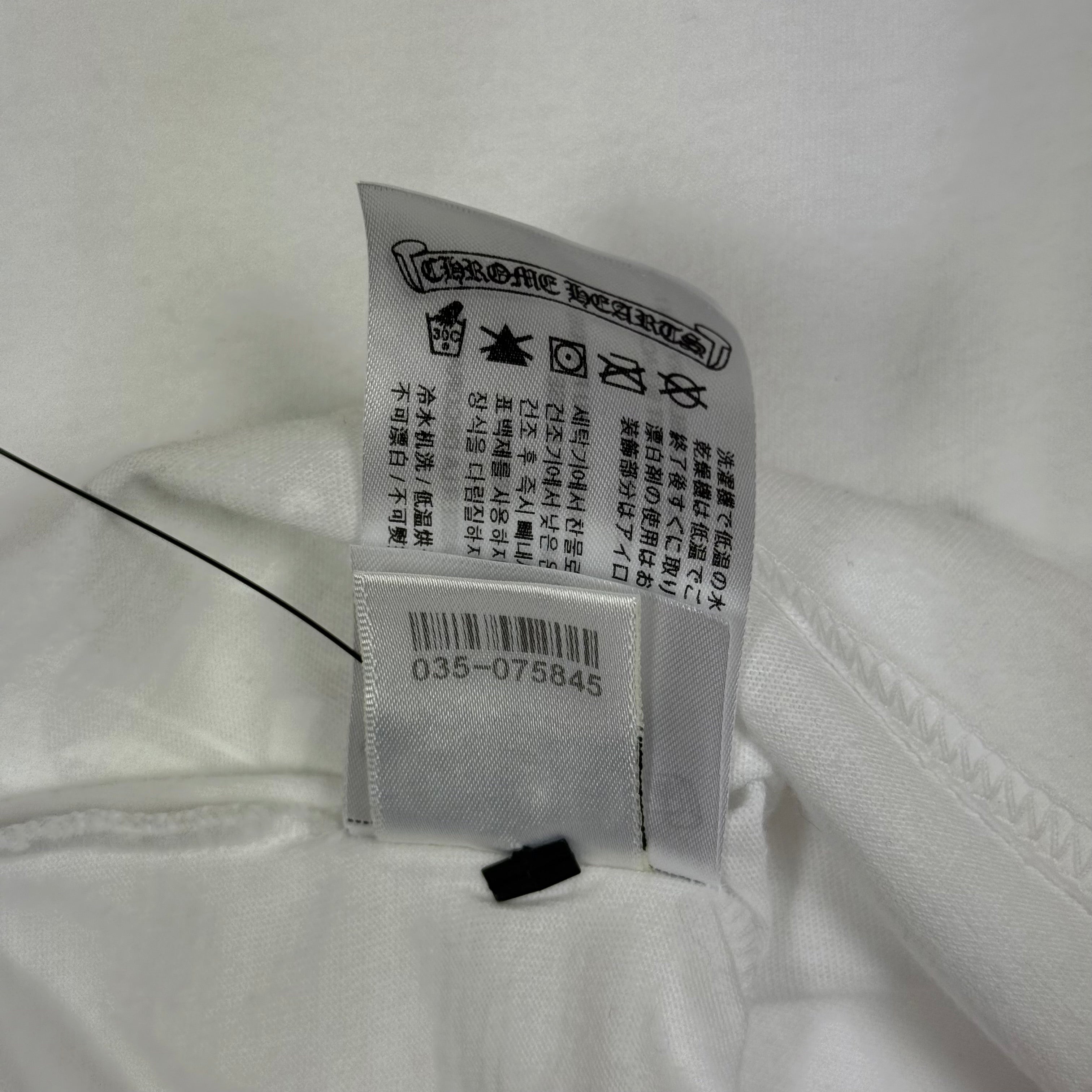 Chrome Hearts 1988 White Blue Neck Logo Longsleeve