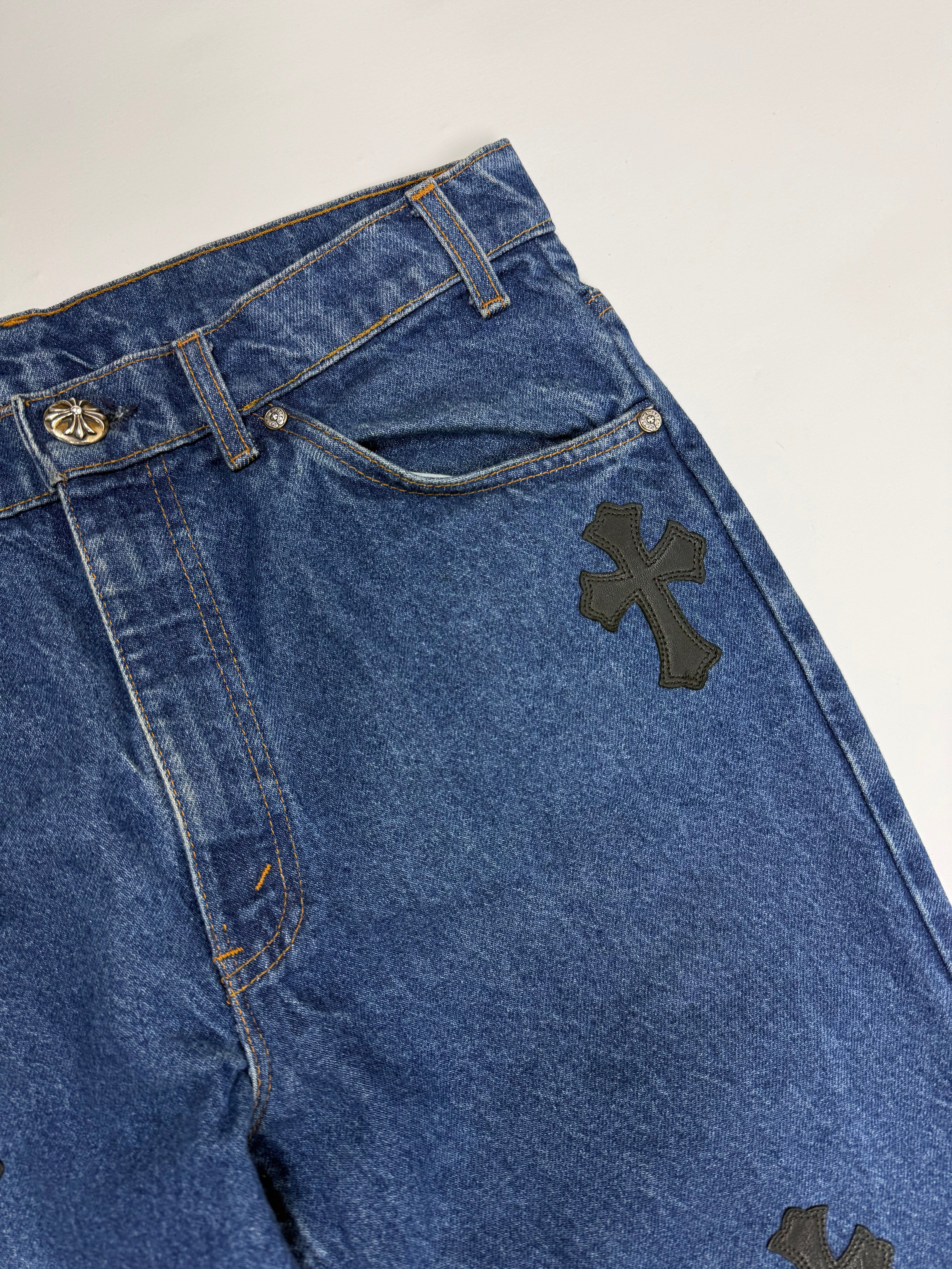 Chrome Hearts Cross Patch Levi's 517 Blue Jeans