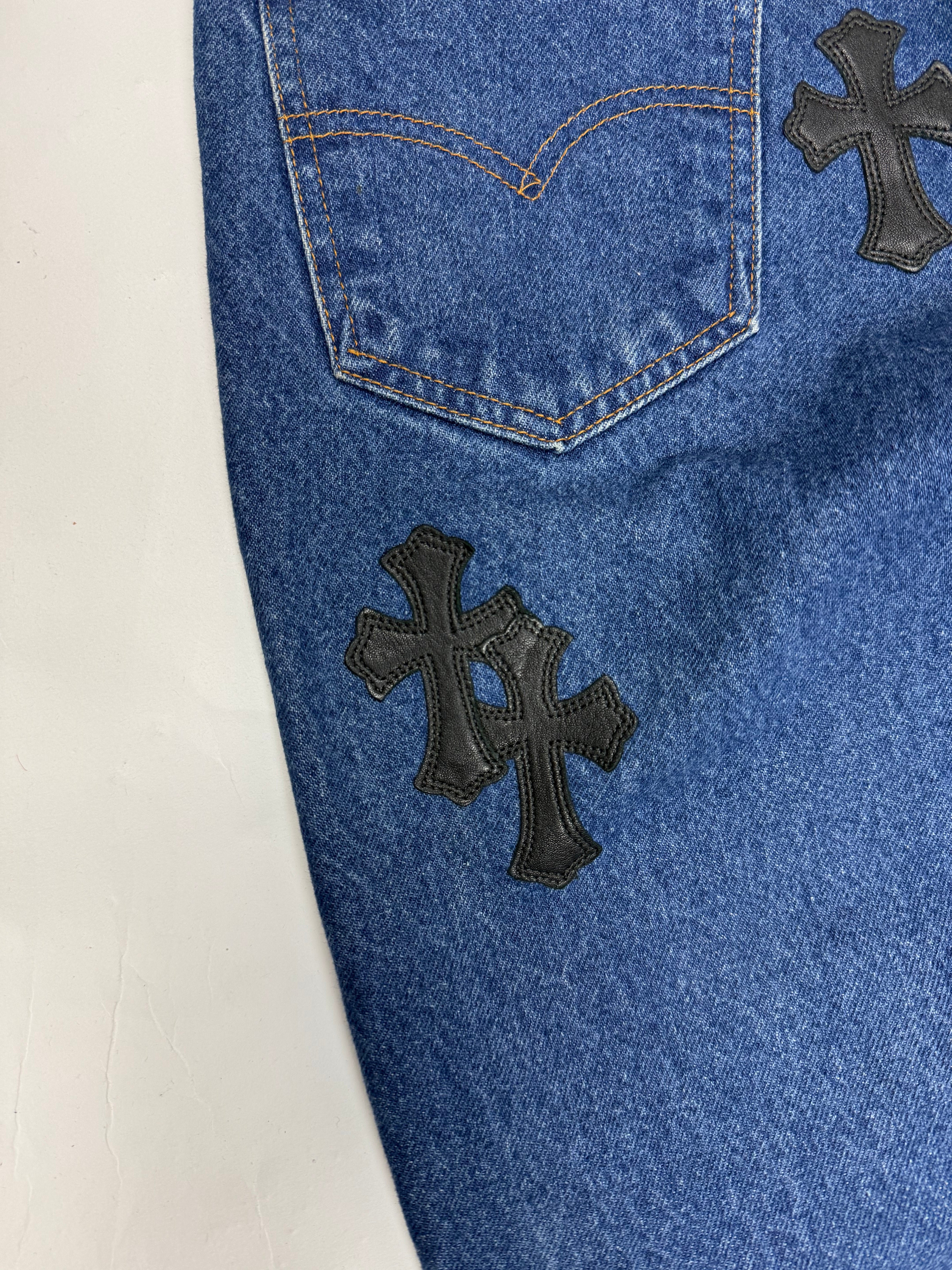 Chrome Hearts Cross Patch Levi's 517 Blue Jeans