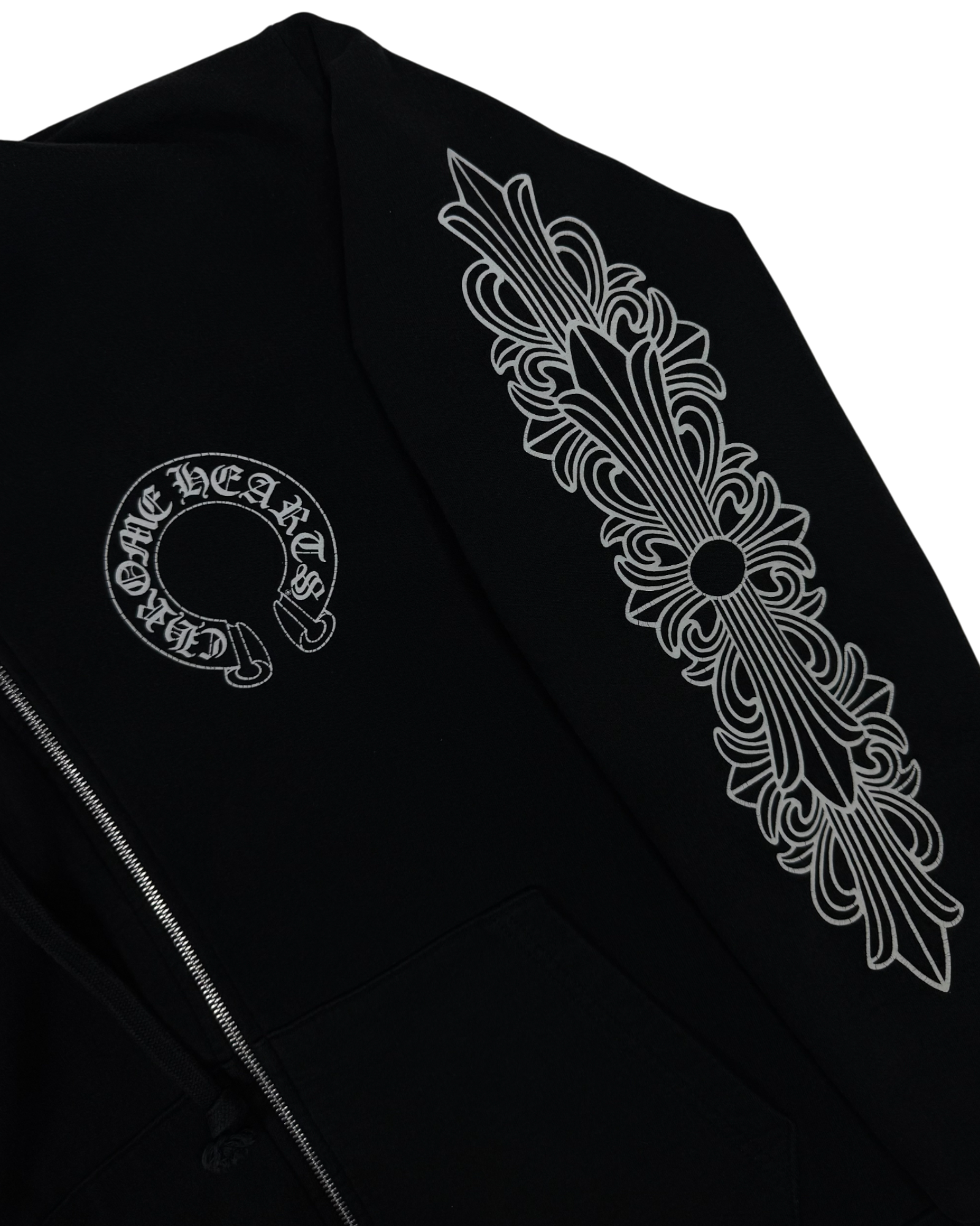 Chrome Hearts Black Horseshoe Zip Up Hoodie