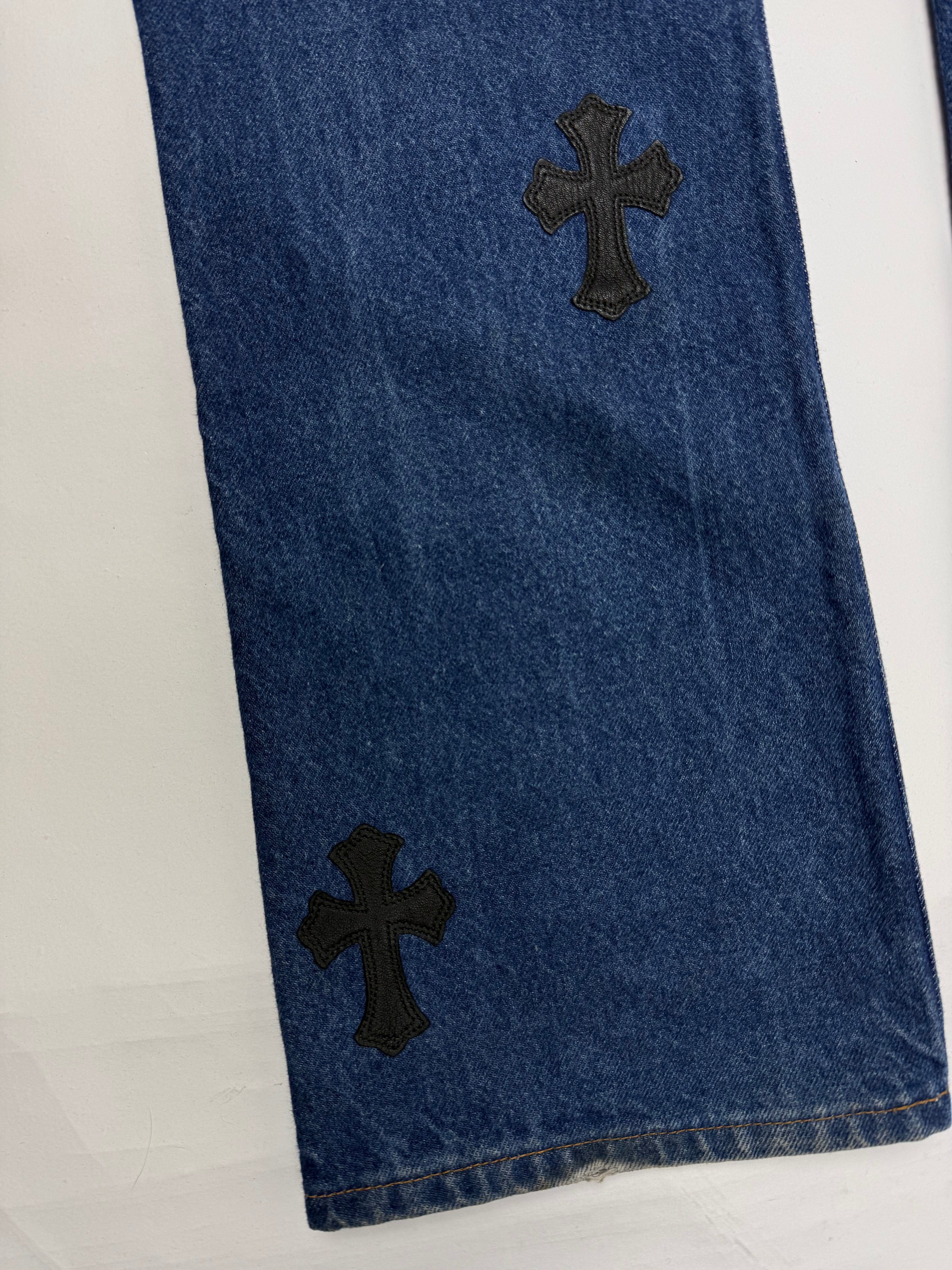 Chrome Hearts Cross Patch Levi's 517 Blue Jeans