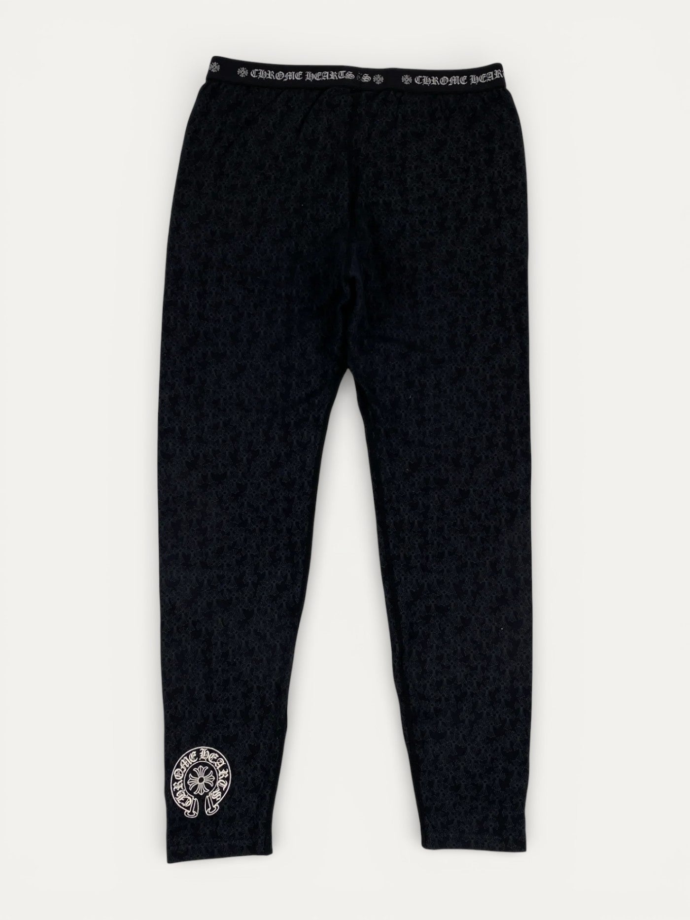Chrome Hearts Black Cemetery Cross Leggings