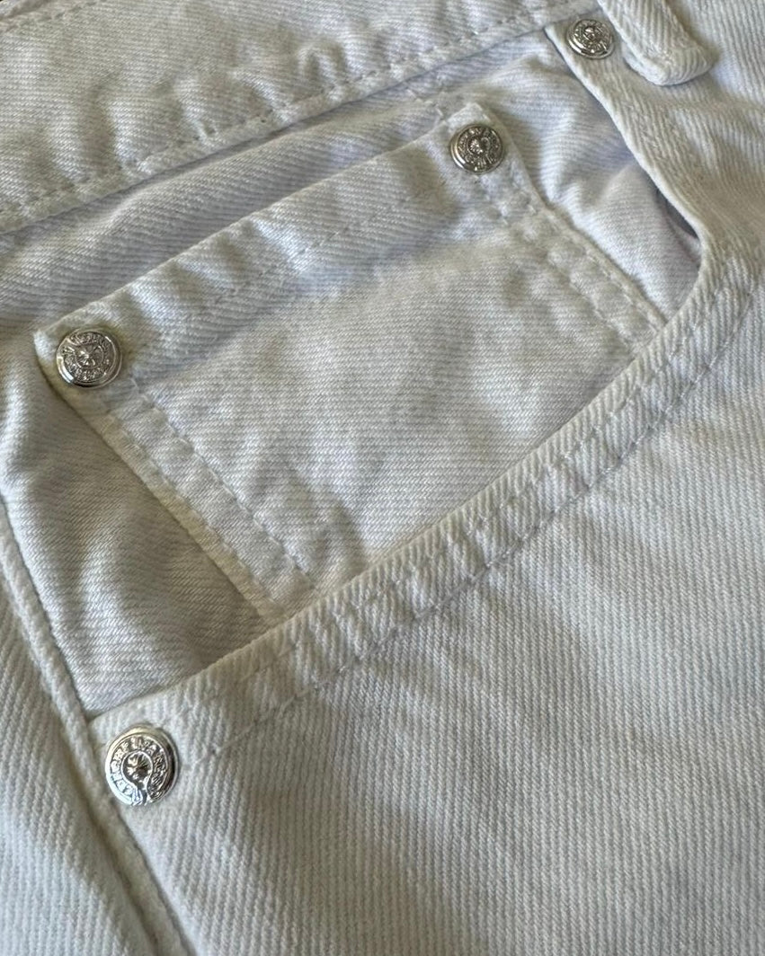 Chrome Hearts Green Zebra Cross Patch White Levi’s Denim Jeans