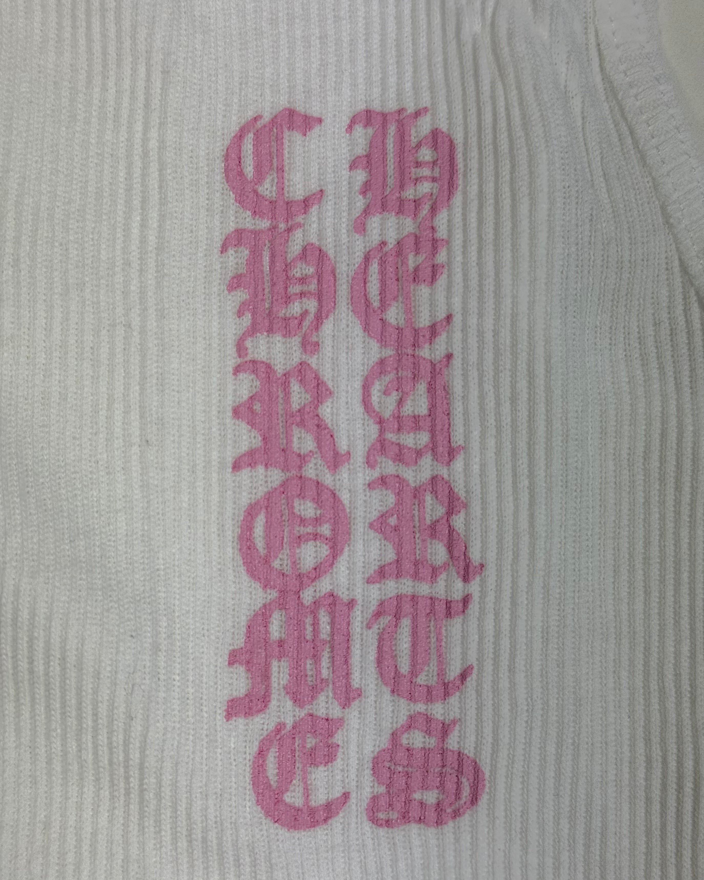 Chrome Hearts T-Bar Pink White Tank Top