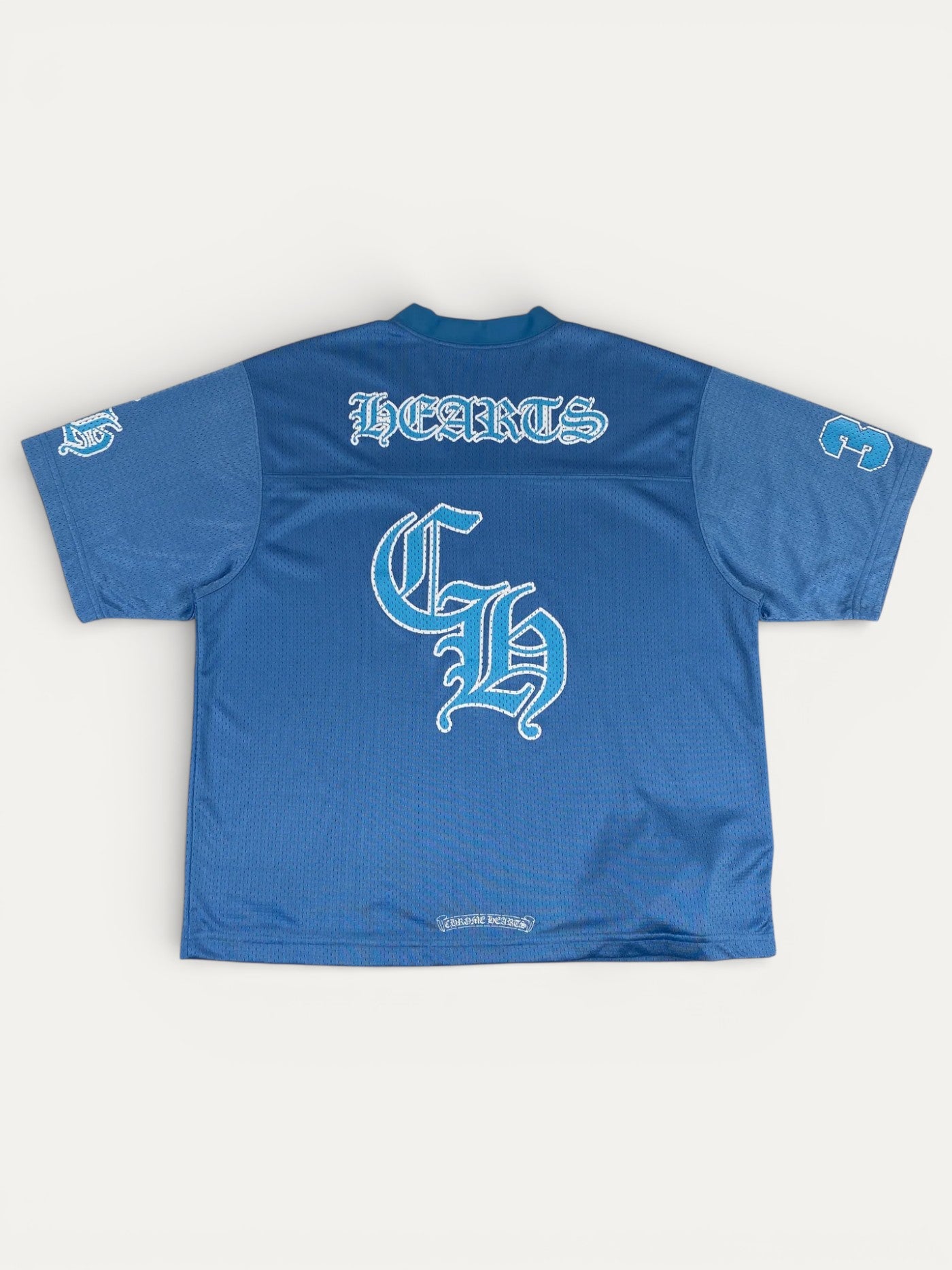 Chrome Hearts Baby Blue Mesh Stadium Football Jersey