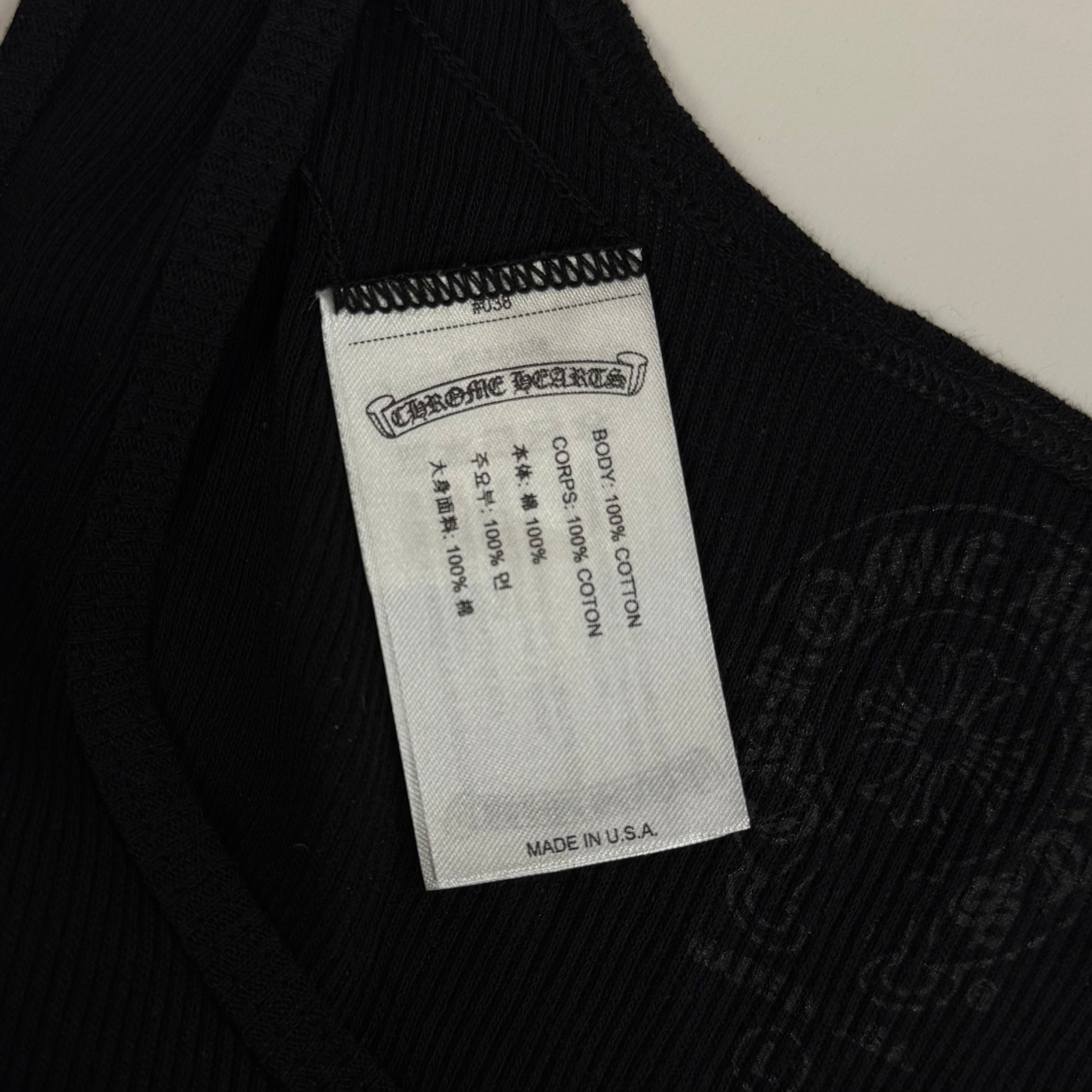 Chrome Hearts Black Cross T-Bar Logo Tank Top