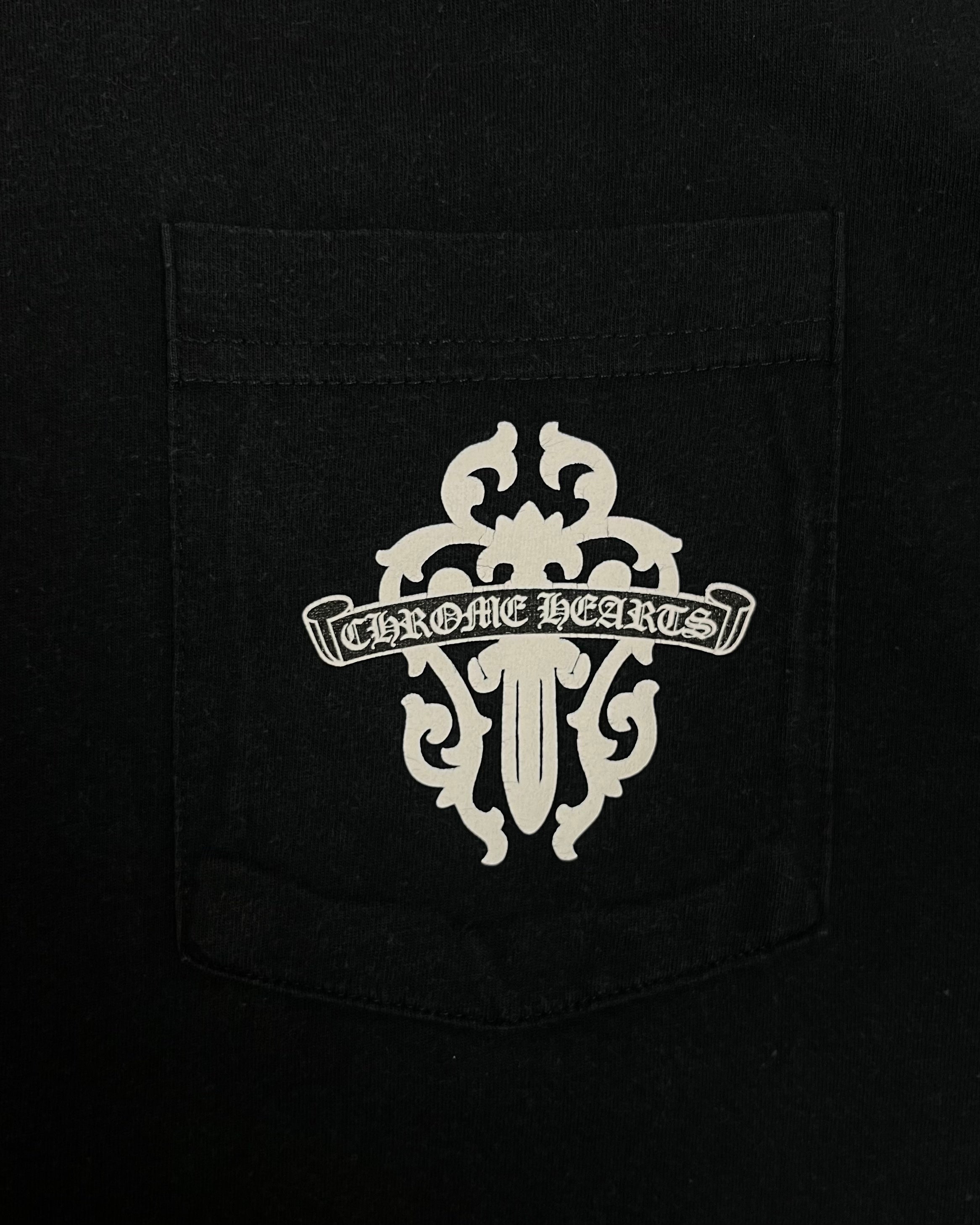 Chrome Hearts Black White Dagger Logo Tee