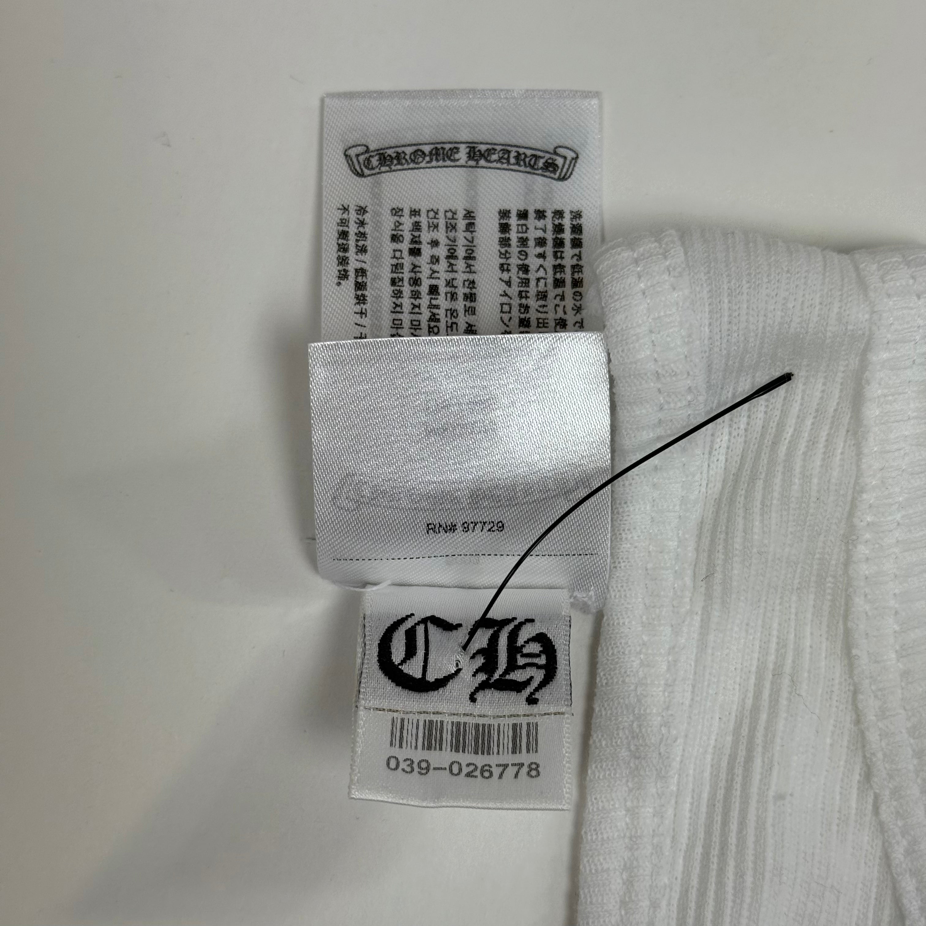 Chrome Hearts White Scroll Neck Logo Rib Tank Top