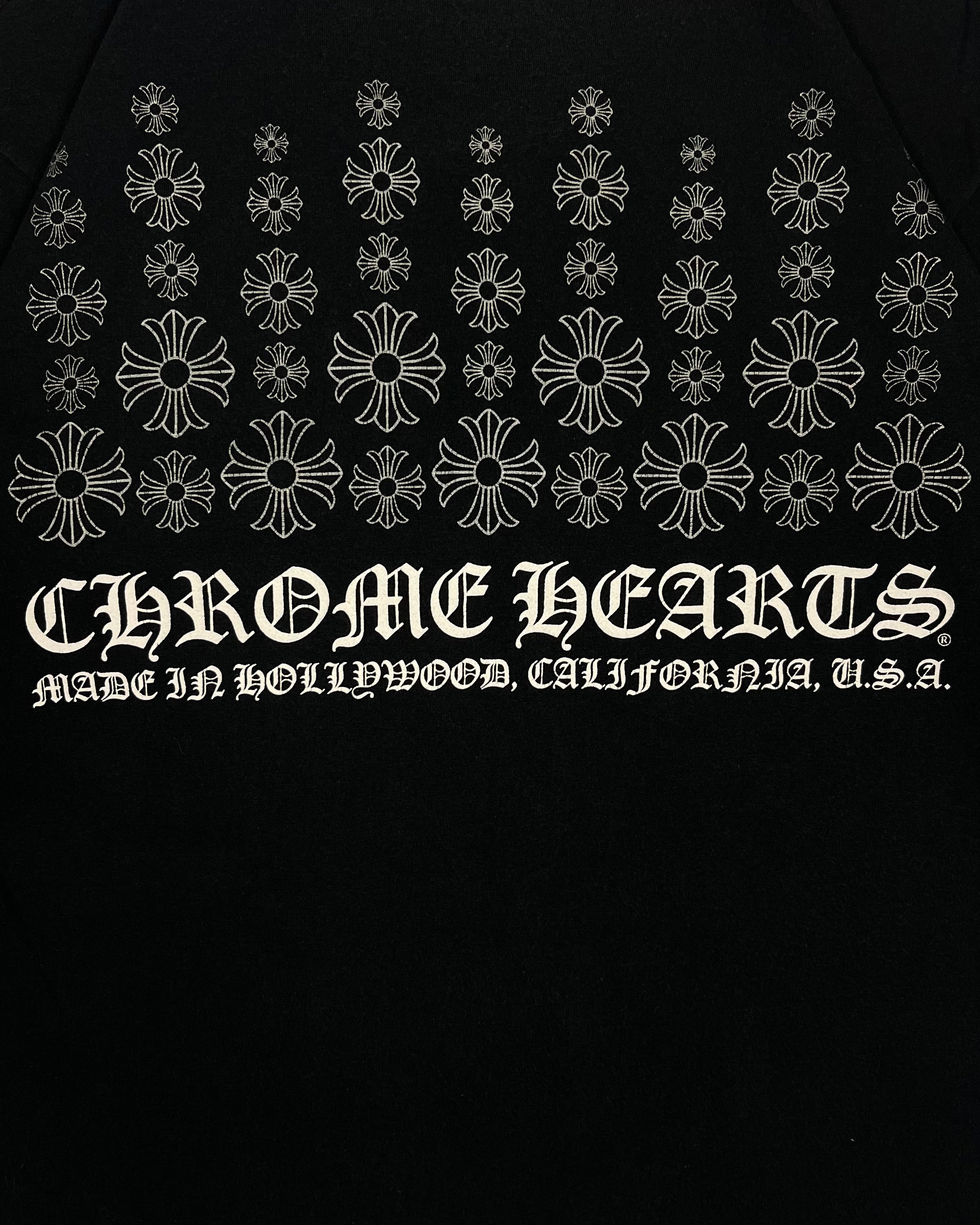 Chrome Hearts Black White Crosses Logo Tee