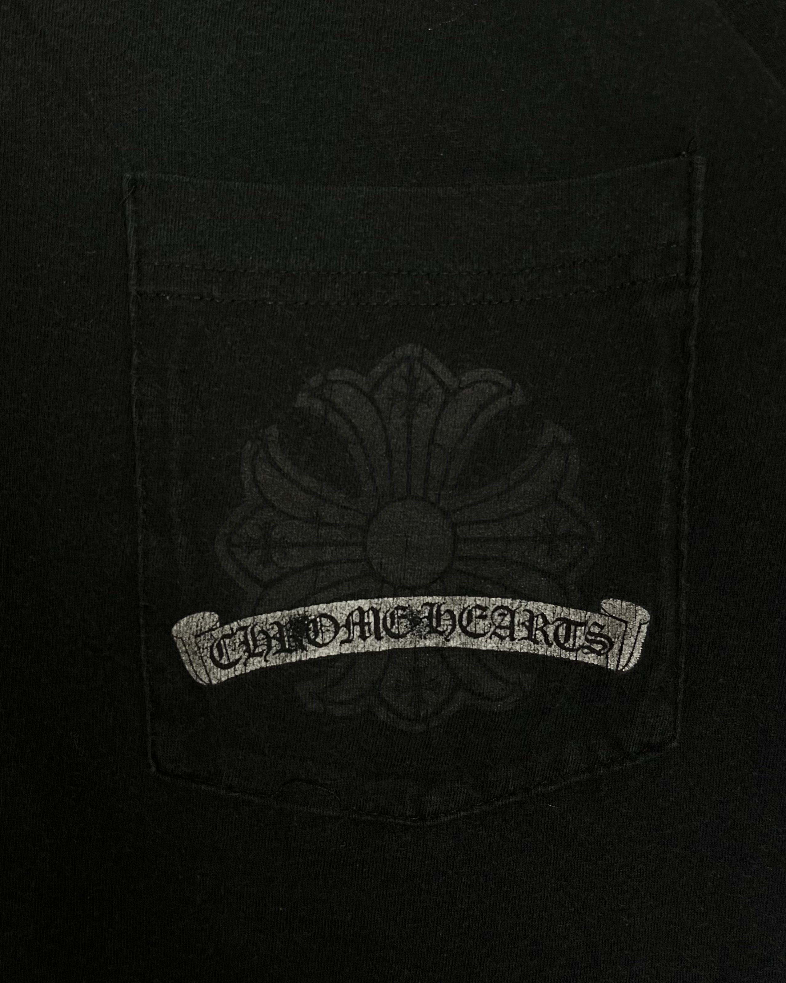 Chrome Hearts Black Silver Horseshoe Logo Tee