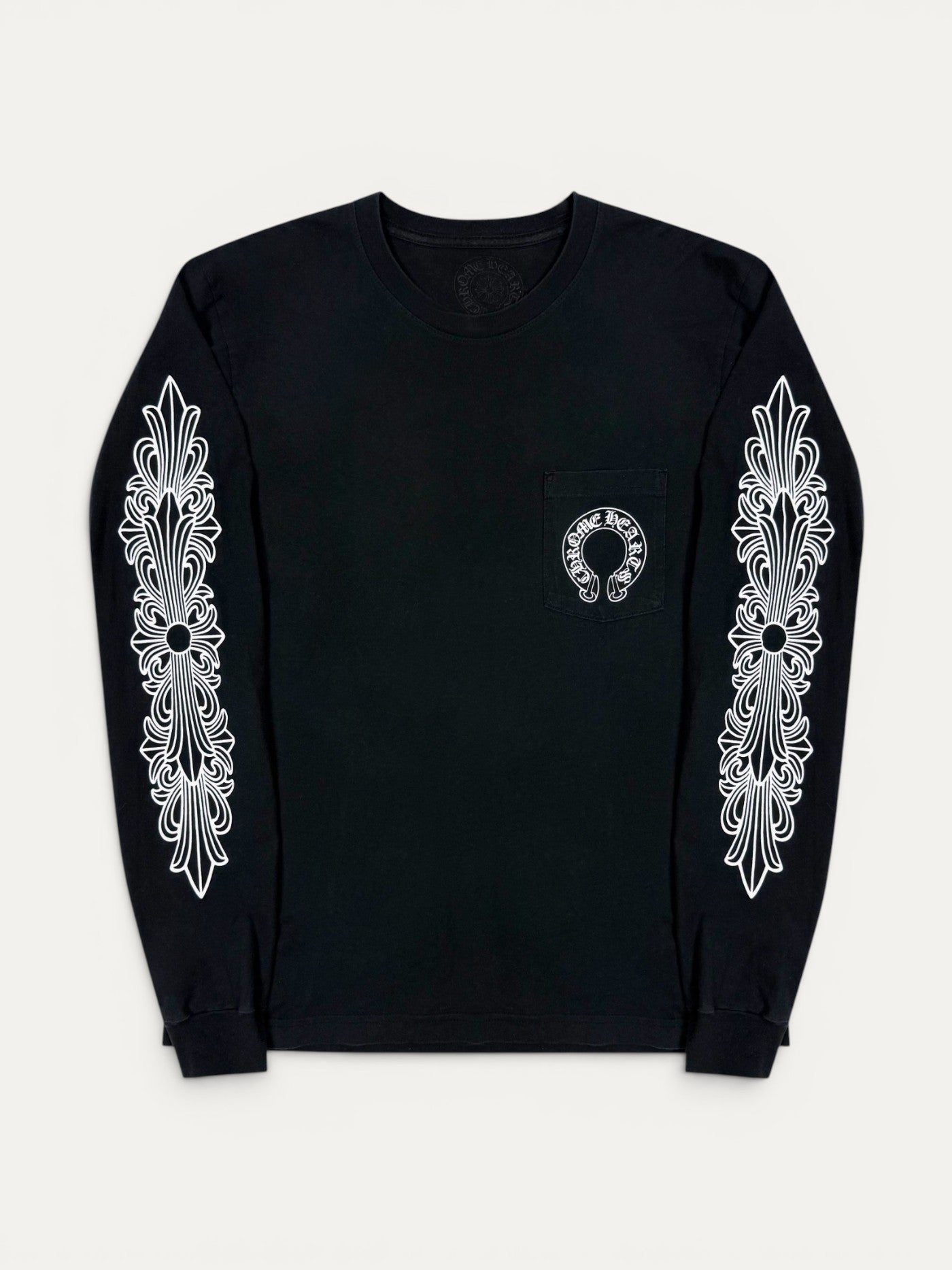 Chrome Hearts Black Floral Horseshoe Longsleeve