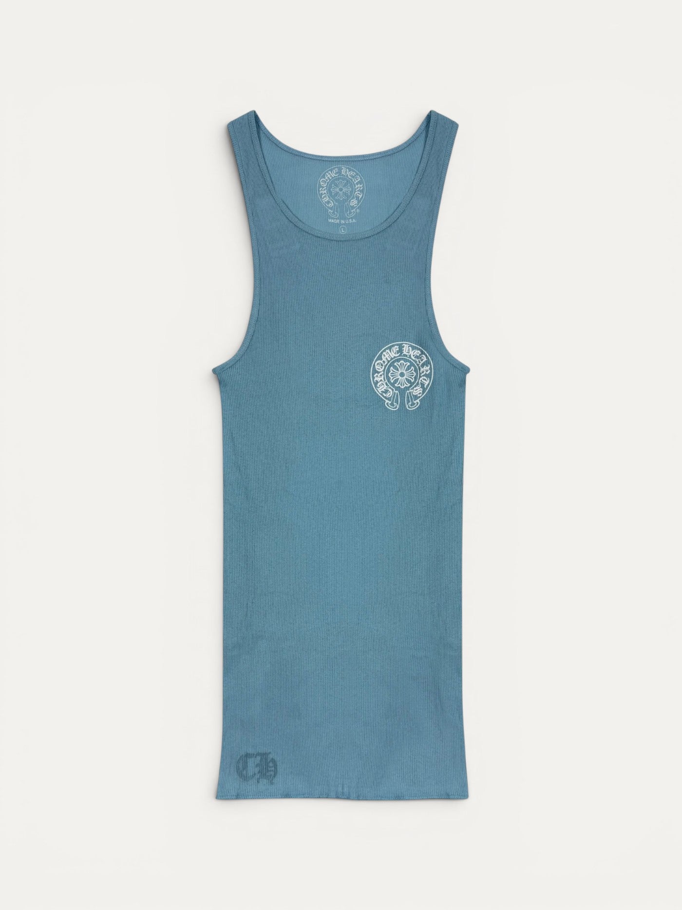 Chrome Hearts Baby Blue Horseshoe Rib Tank Top
