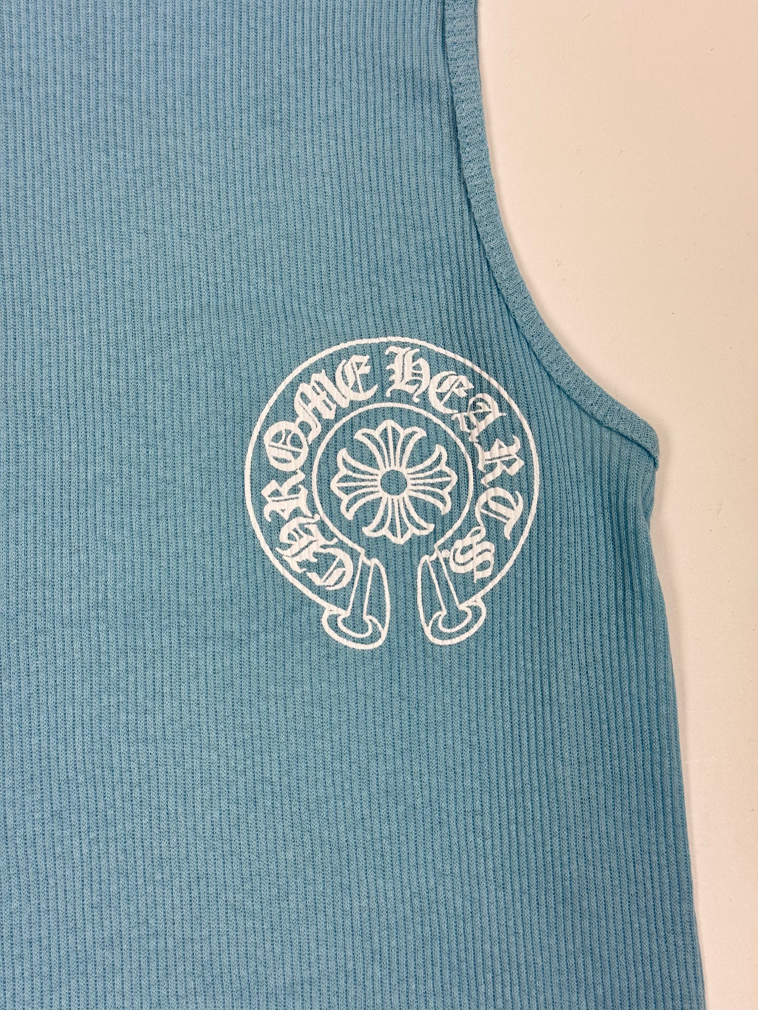 Chrome Hearts Baby Blue Horseshoe Rib Tank Top