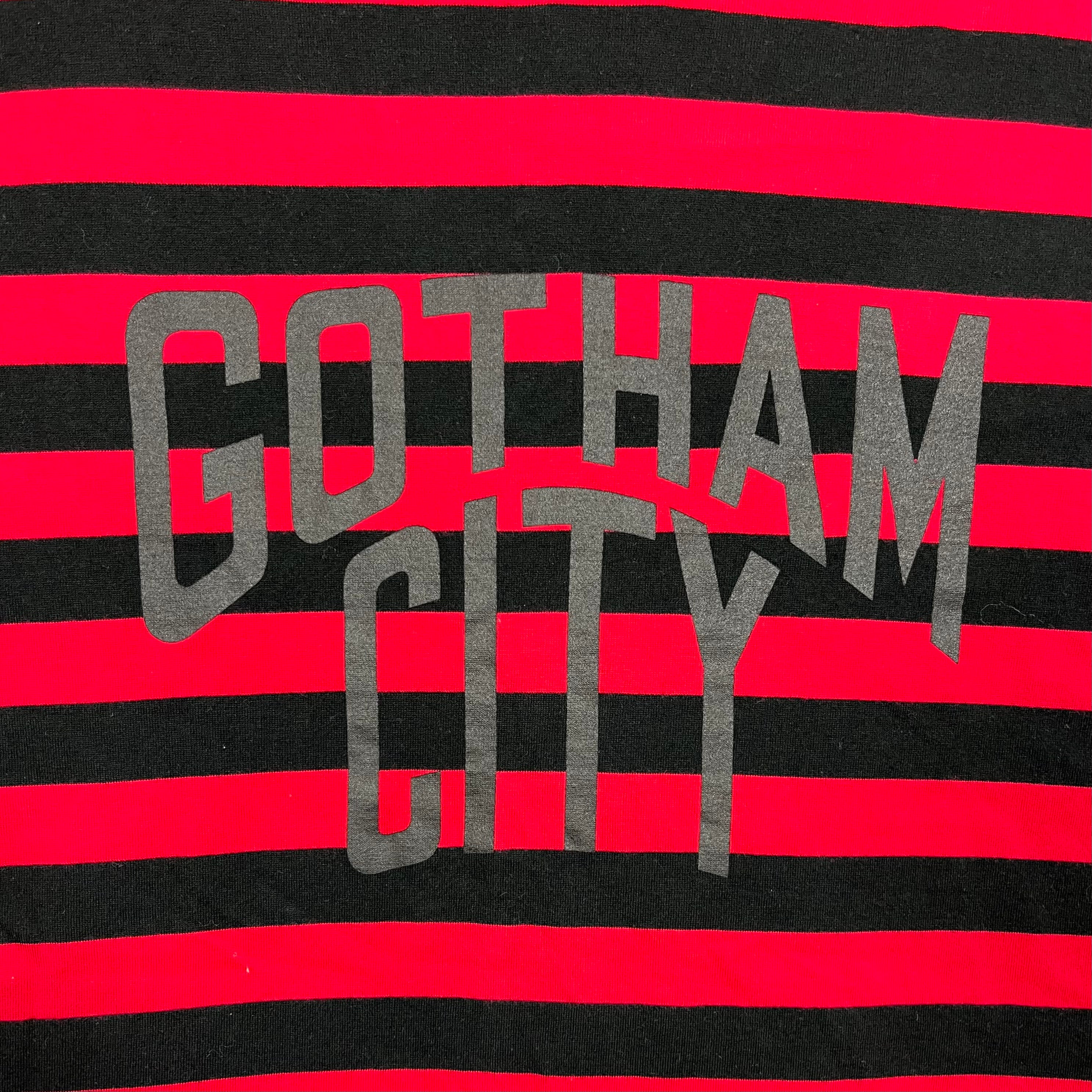 NUMBER (N)INE 2002 Red Striped Gotham City Tee
