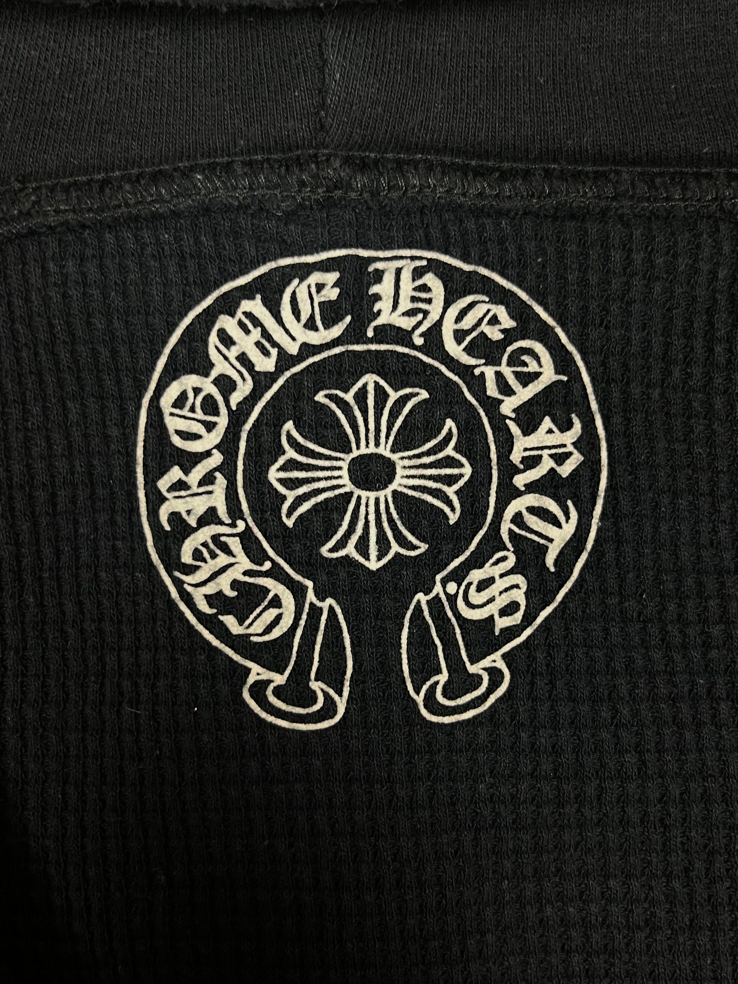 Chrome Hearts Black USA Flag Thermal Zip Up Logo Hoodie